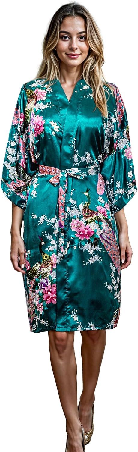 Thumbnail 5 de CCcollections Kimono sedoso para mujer Bata ligera