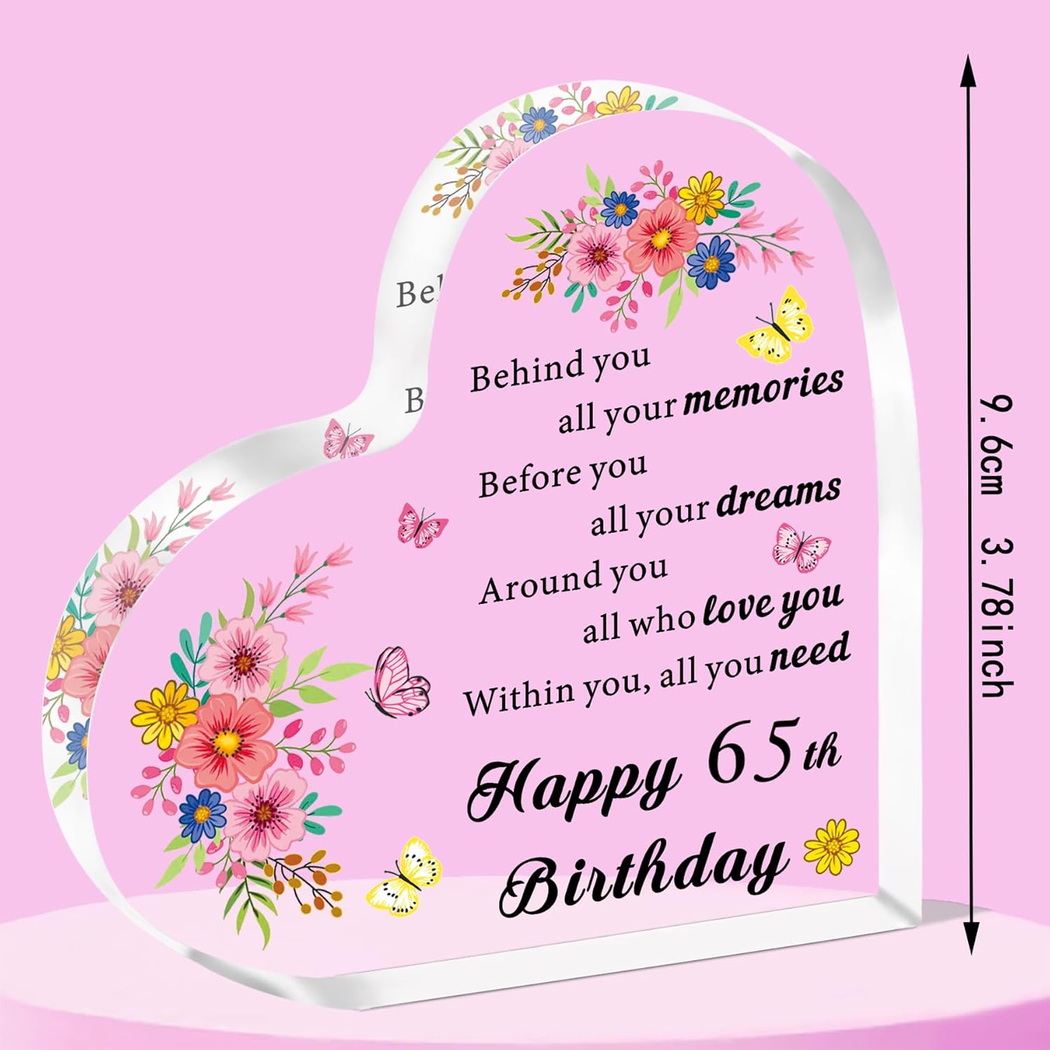 Thumbnail 1 de SMARGO 65th Birthday Acrylic Plaque Keepsake – Romantic keepsake for her