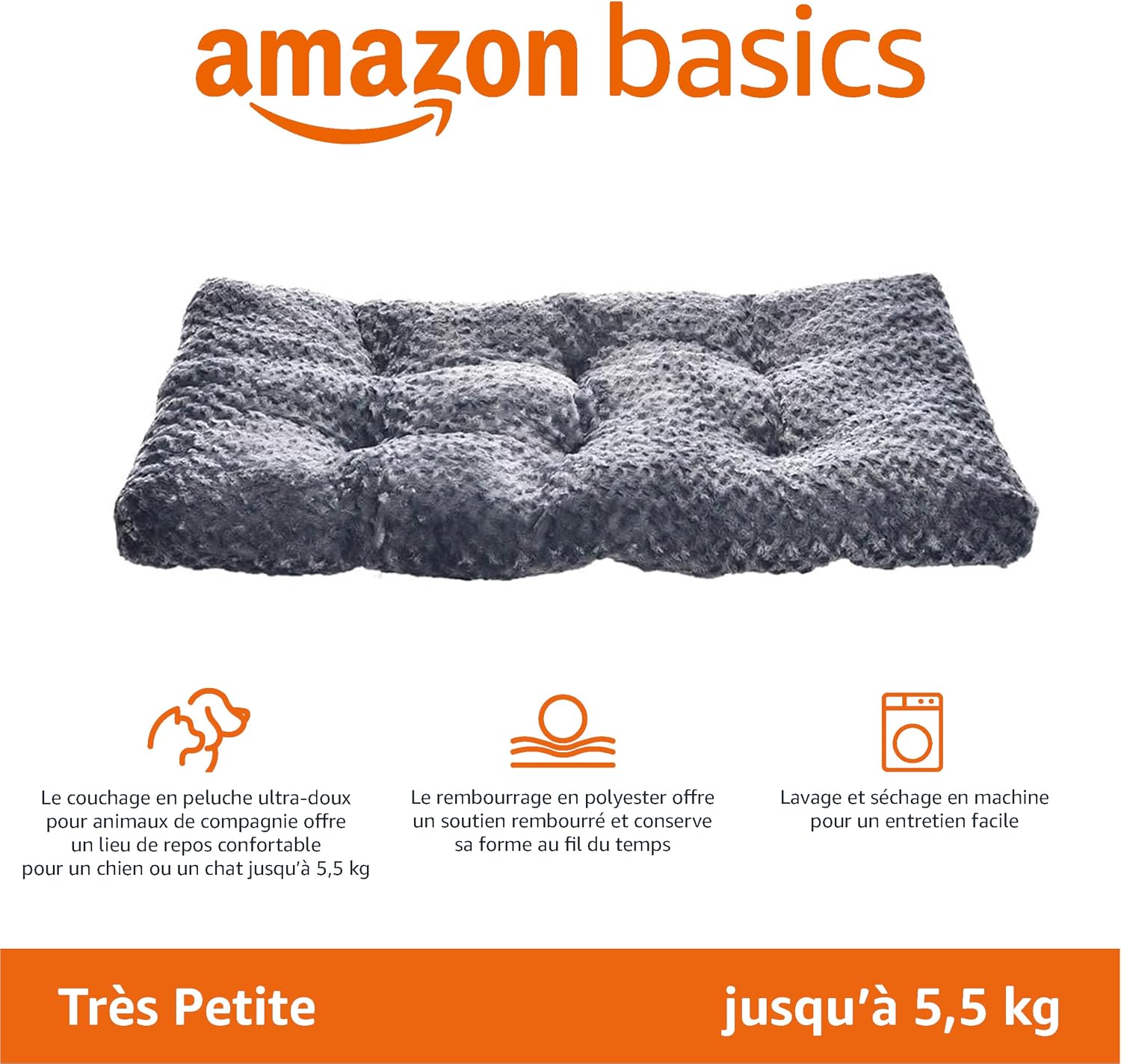Detalle 2 de Amazon Basics Coussin pour chien 58 cm