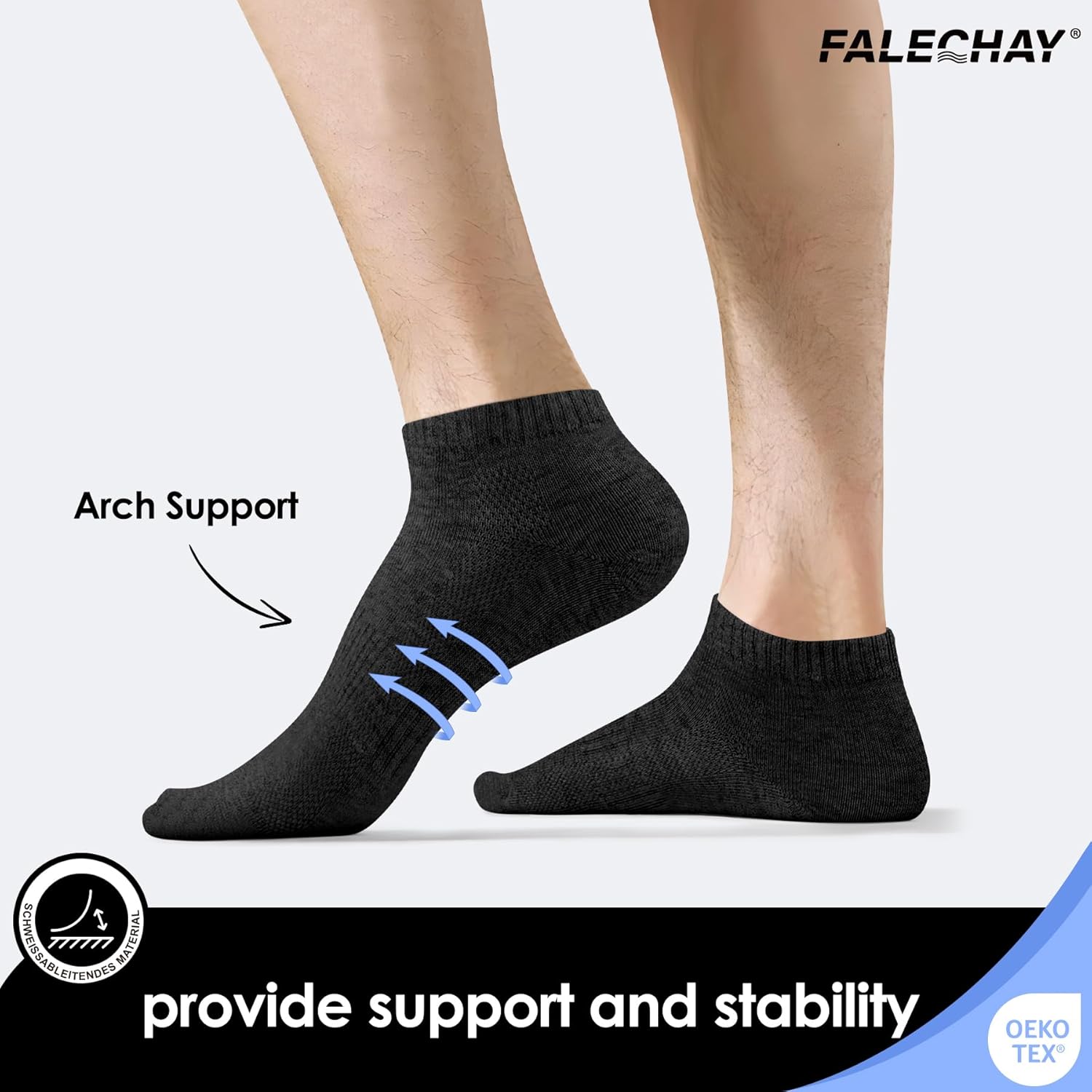Thumbnail 3 de Falechay Sneaker Socken (10 Paar) – kurze, atmungsaktive Baumwoll-Sportsocken für Herren & Damen, Unisex