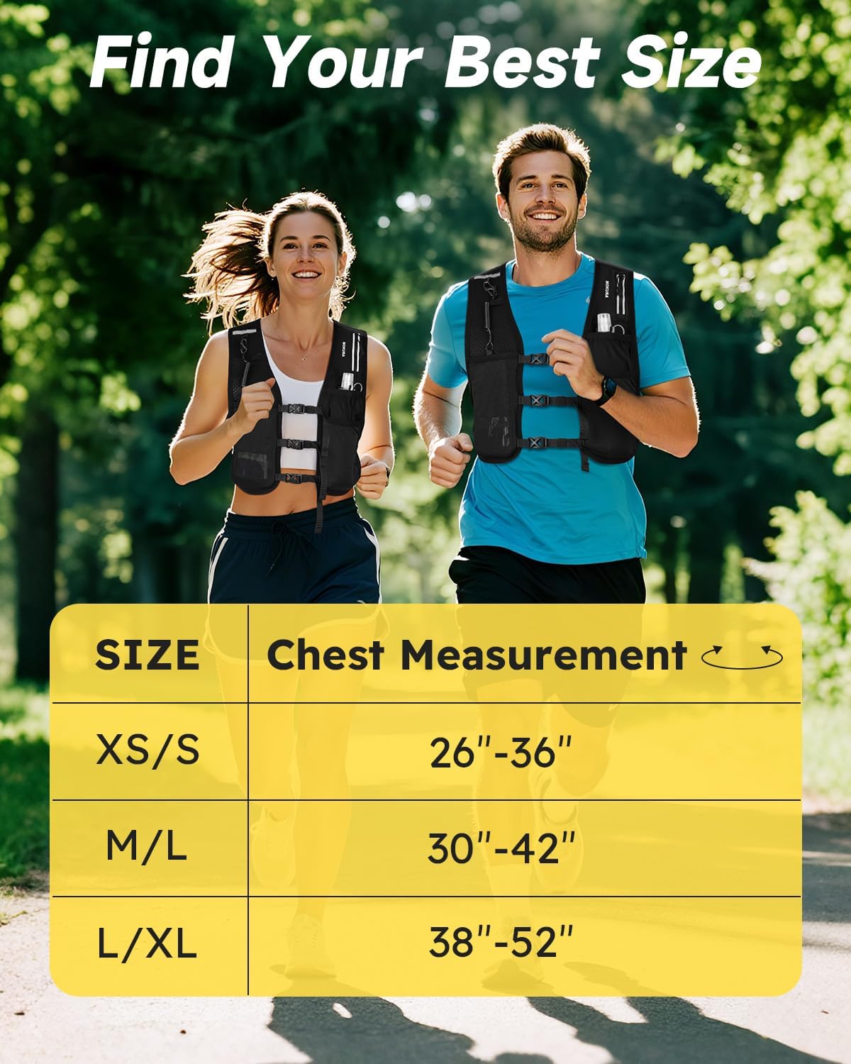 Detalle 2 de MOKURA Running Vest-BL-M-001 Hydration Vest with 500 mL Flask and Phone Holder