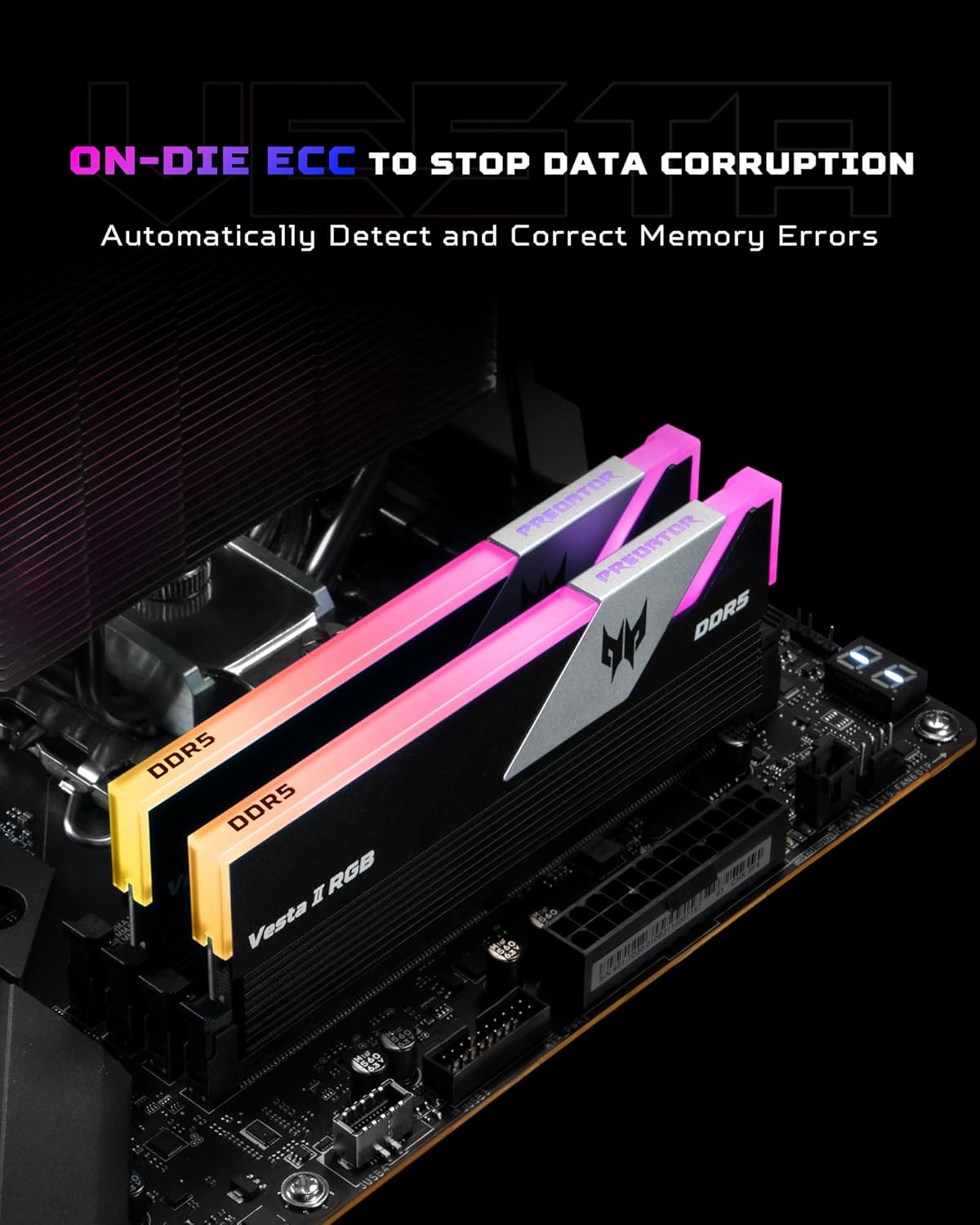 Thumbnail 6 de Acer Predator Vesta II DDR5 6000MHz 64GB (32GBx2) RGB RAM CL30 – Intel XMP 3.0 & AMD EXPO Compatible