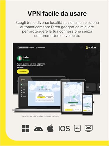 Thumbnail 1 de Norton VPN Plus 2026 | 5 Dispositivi, rinnovo annuale e attivazione via email