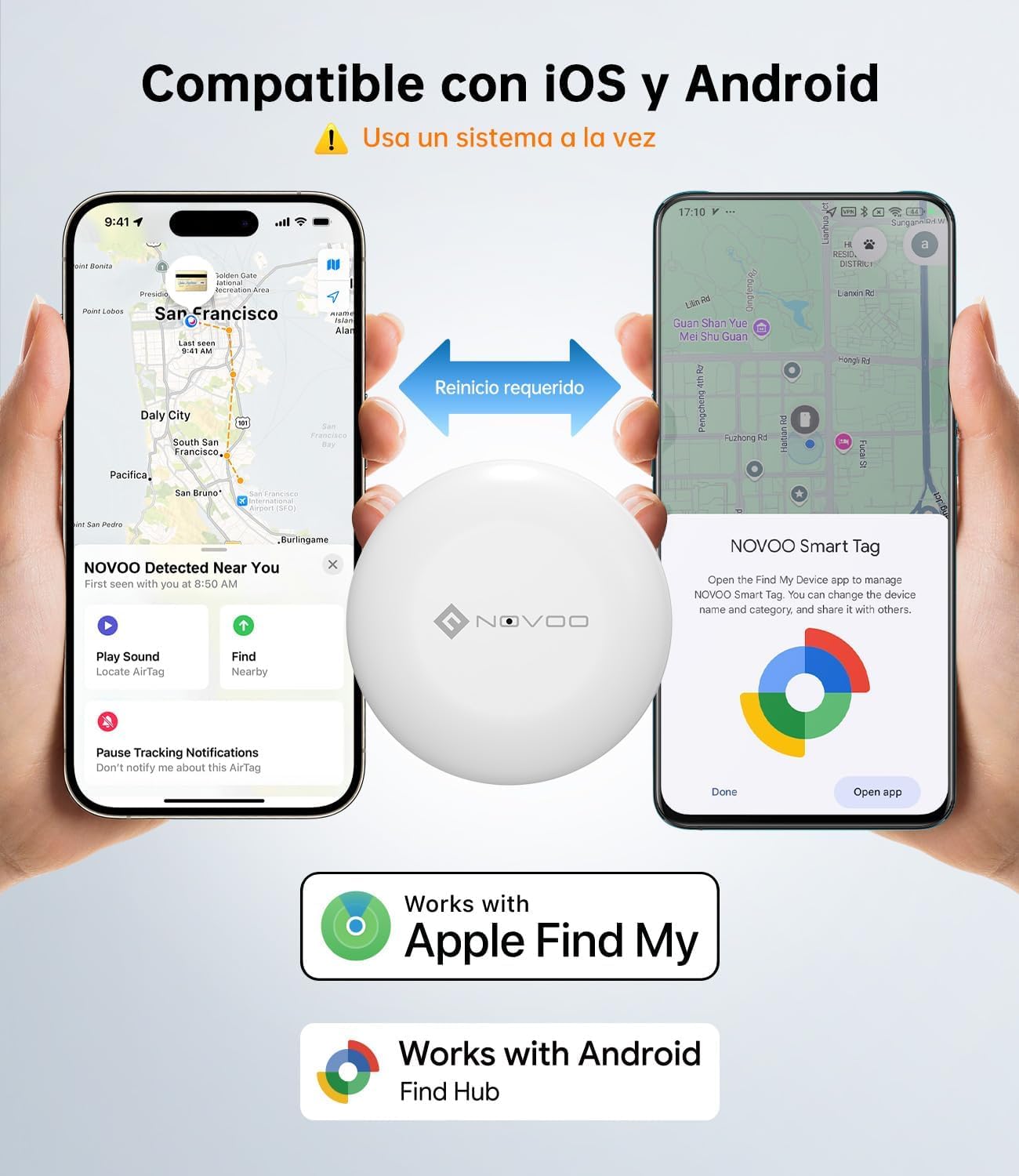 Thumbnail 2 de NOVOO Air Smart Tracker Tag Bluetooth per Apple & Google Find My, allarme 80 dB, batteria sostituibile (4 pz)