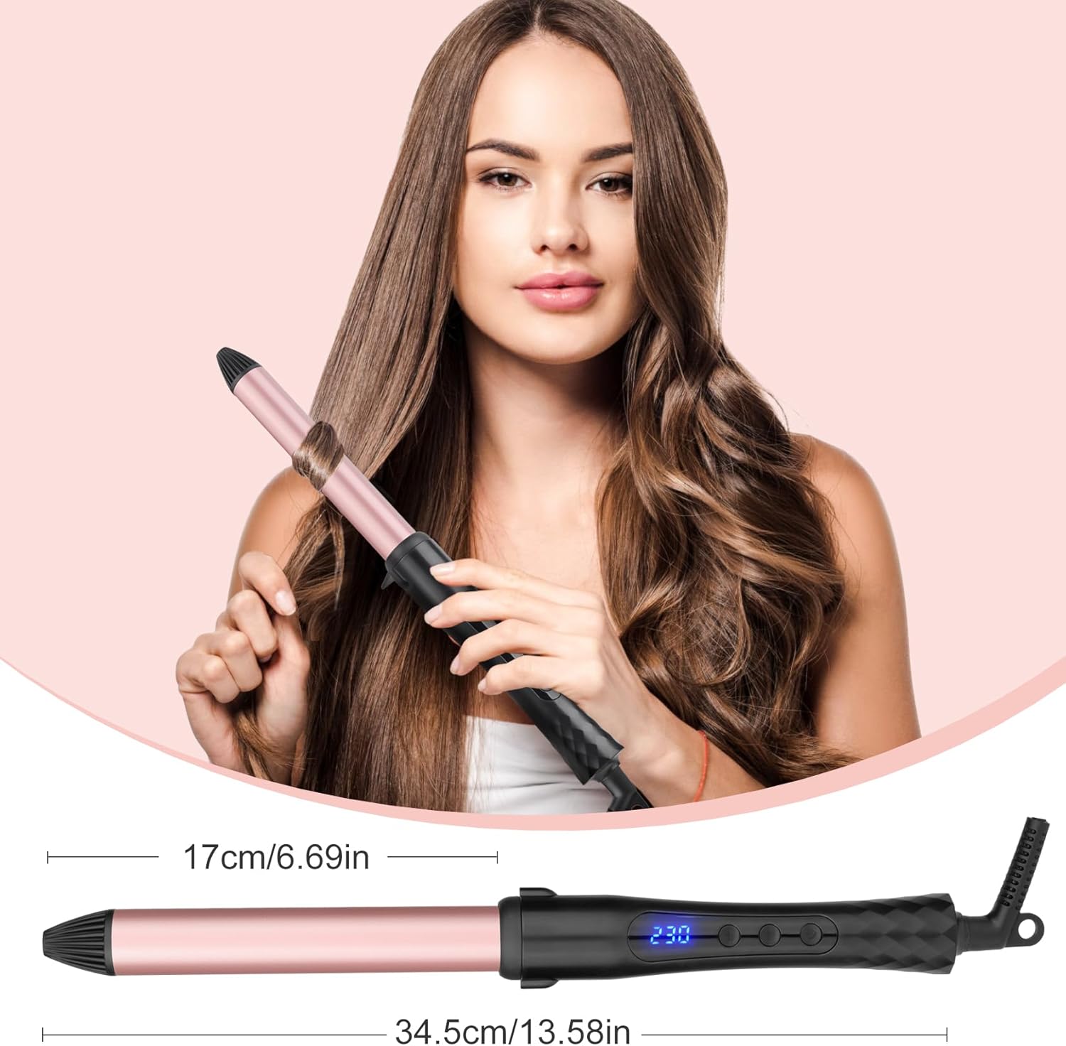 Thumbnail 5 de 25mm Ceramic Curling Wand with Adjustable Temp 🎀