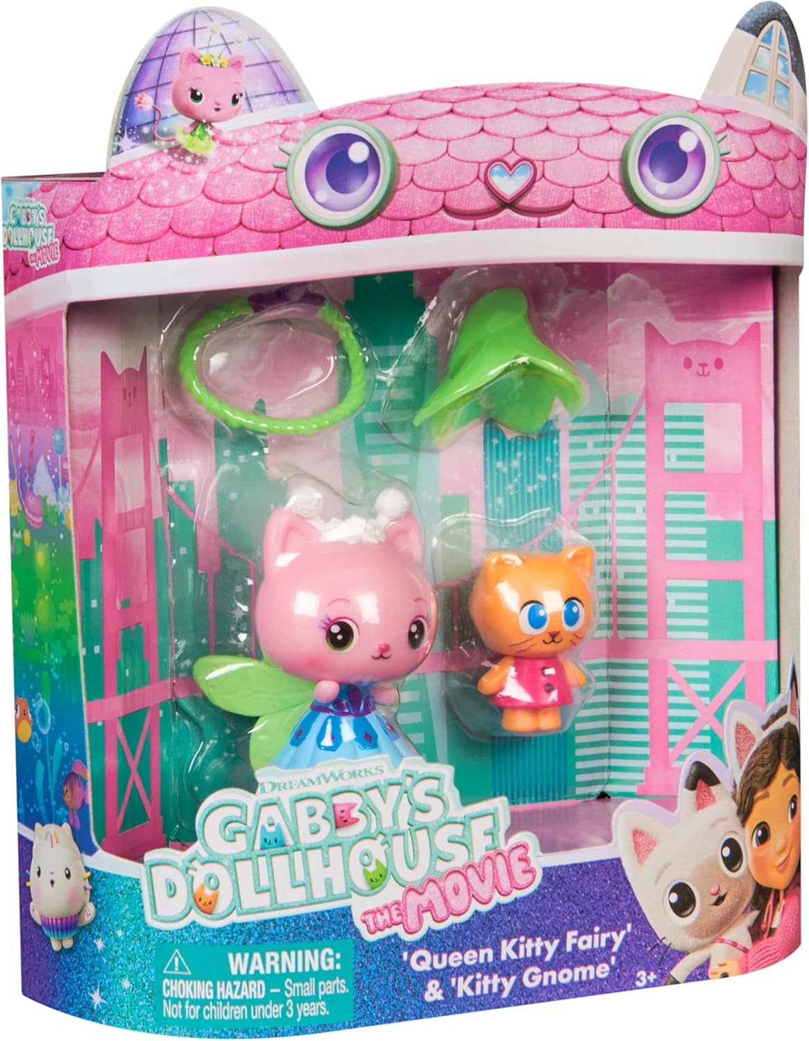 Detalle de Gabby's Dollhouse: Le Film - Reine Kitty Fée & Chaton GNOME — Ensemble de figurines avec accessoires (à partir de 3 ans)
