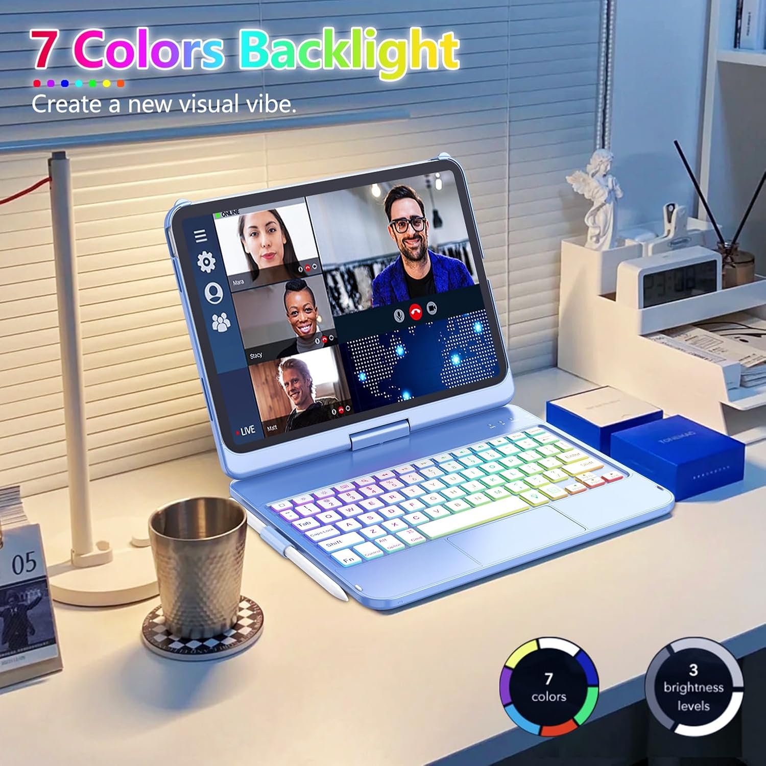 Thumbnail 4 de FUWANG Touch Keyboard Case 360° Rotate 11 inch