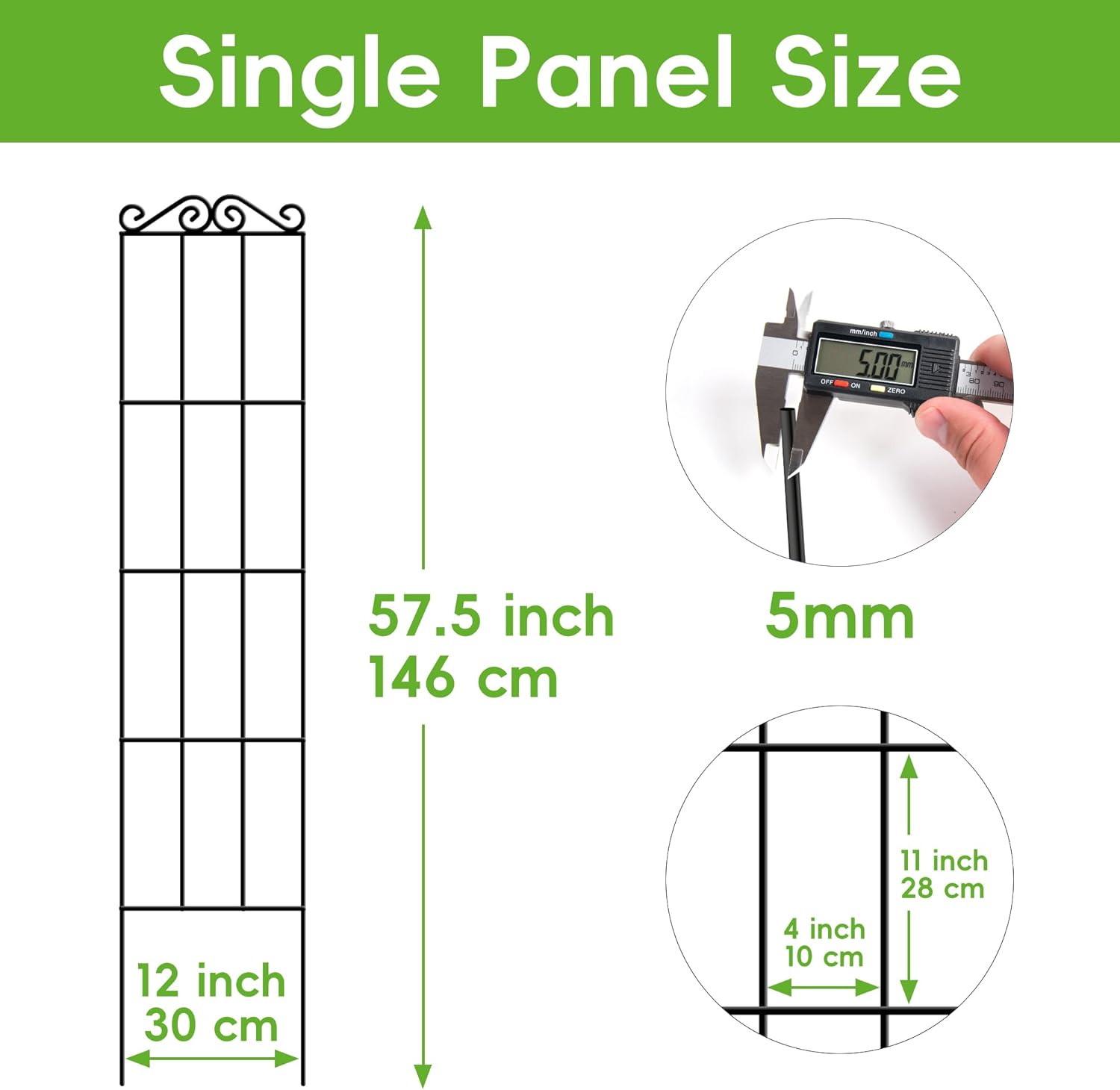Thumbnail 6 de ARIFARO 147cm / 58" Metal Garden Trellis (Pack of 4) for Climbing Plants