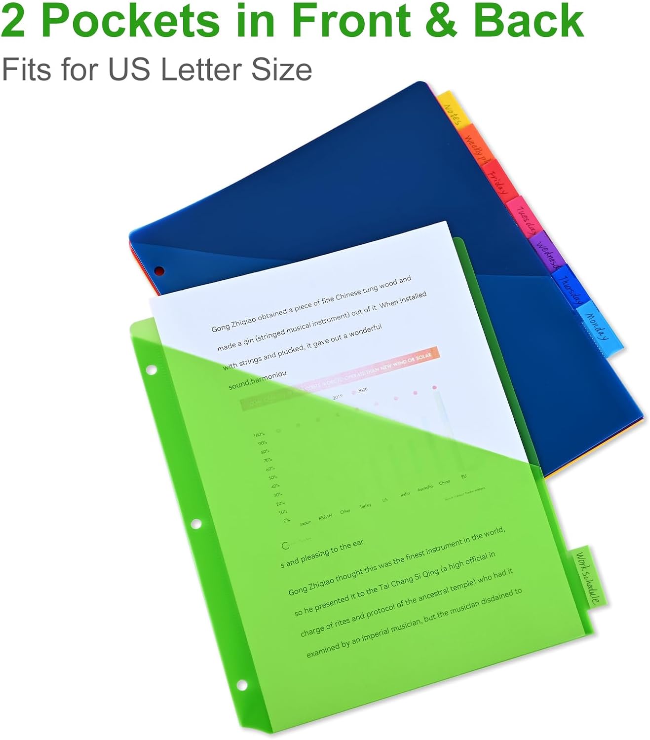 Detalle 2 de 8-Tab Binder Dividers with Pockets