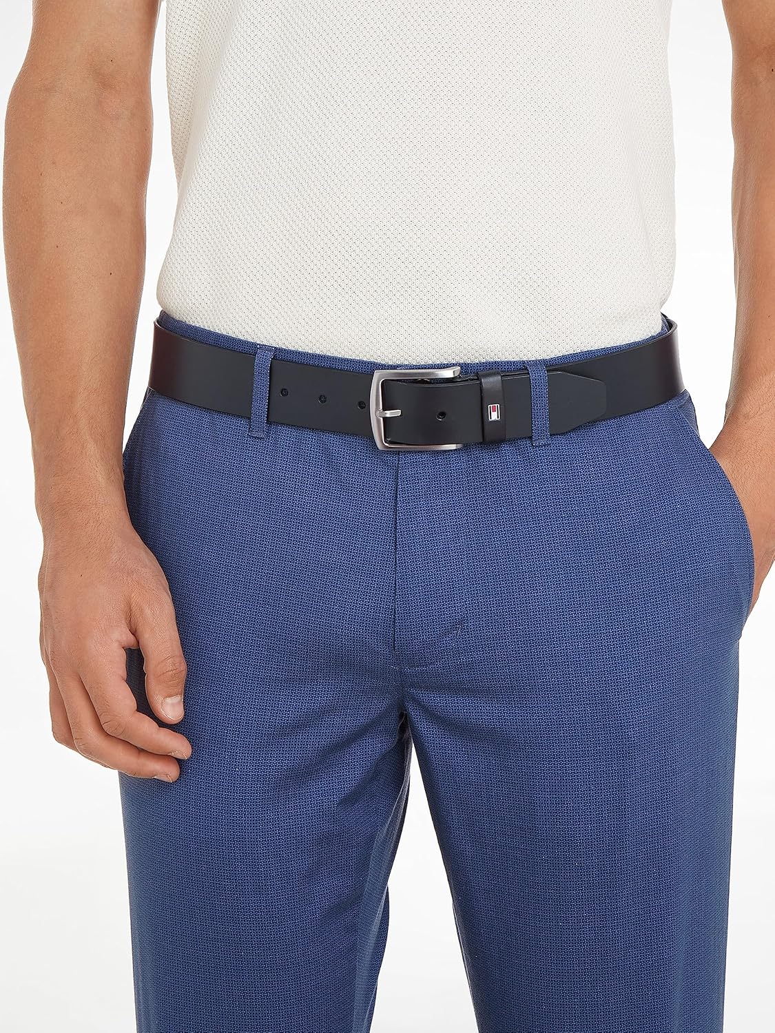 Detalle de Tommy Hilfiger Uomo Cintura New Denton 4.0 Belt: cintura in pelle, stile e versatilità