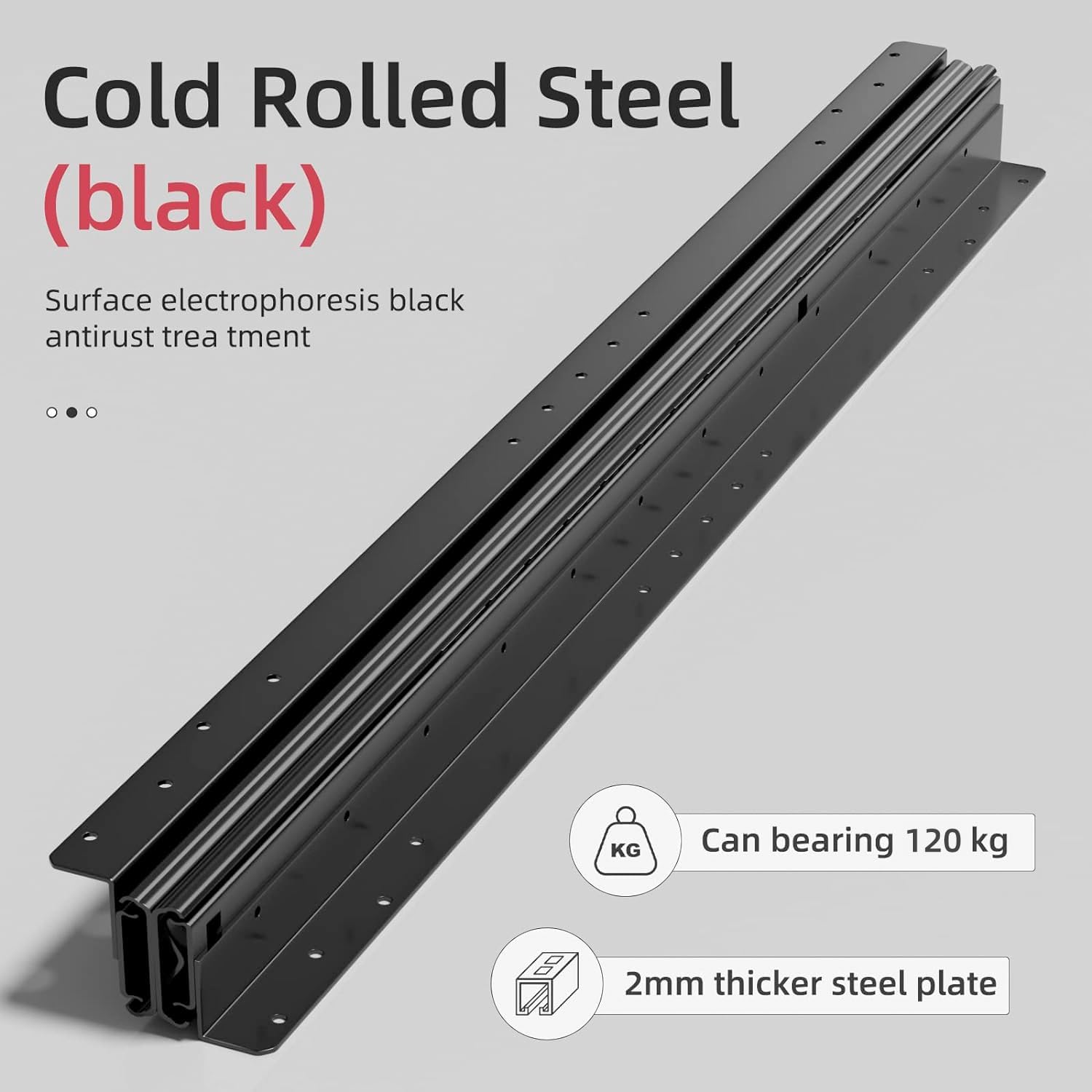 Detalle 2 de AOLISHENG Bottom Mount Heavy Duty Drawer Runners 120kg 🪚