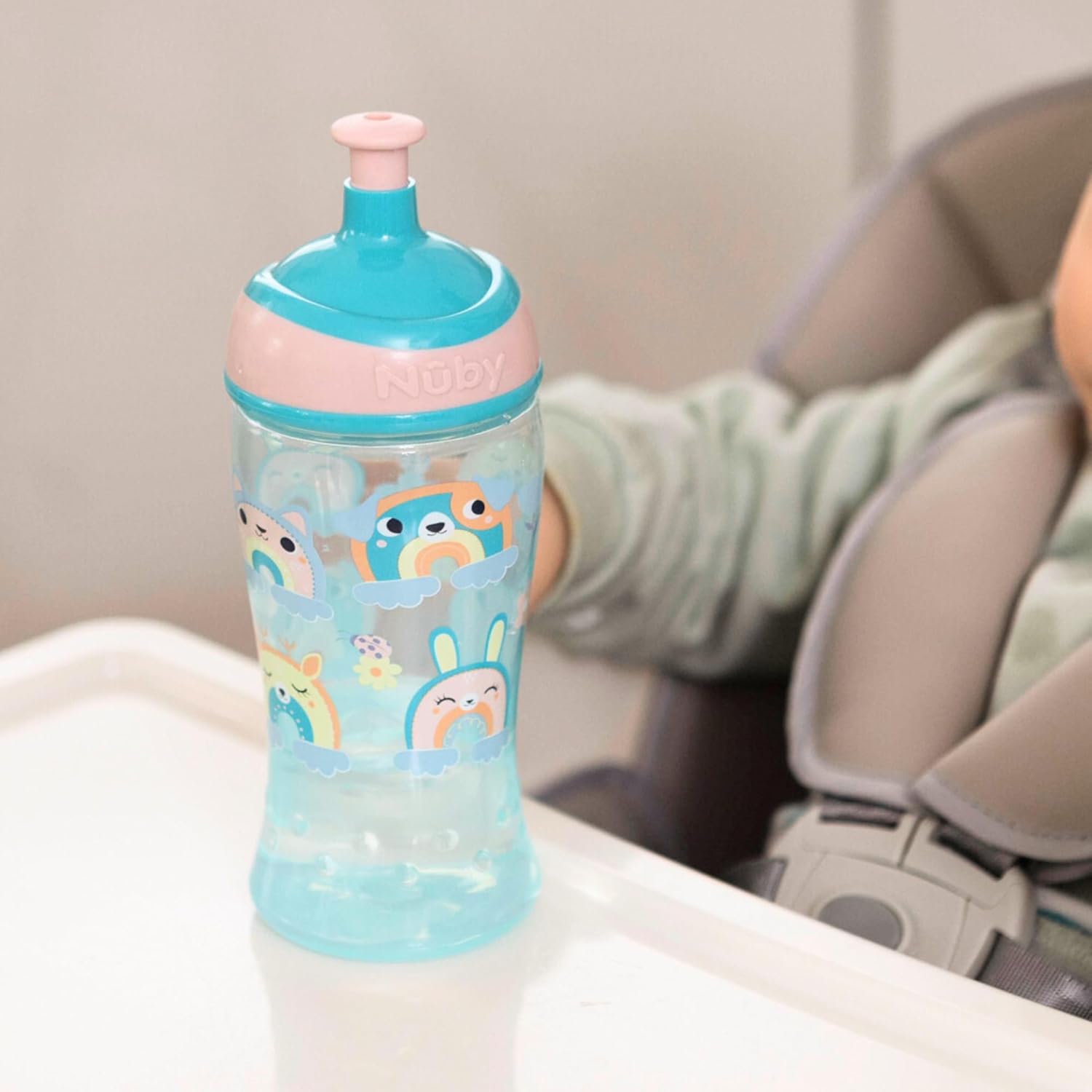 Thumbnail 1 de Nuby Super Slurp Water Bottle - No Spill Active Toddler Sippy Cup (Pack of 2, 360ml)