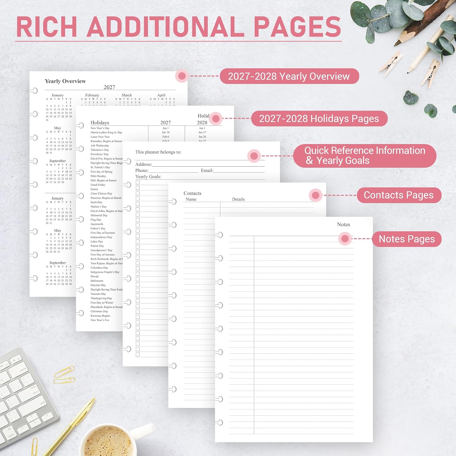 Detalle 1 de Monthly Planner Refill, 7" x 9.8