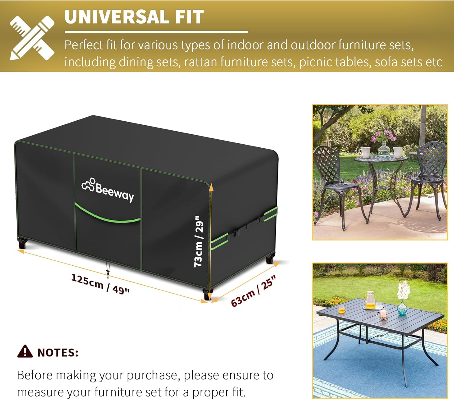 Detalle de BEEWAY cover for garden furniture, 420D