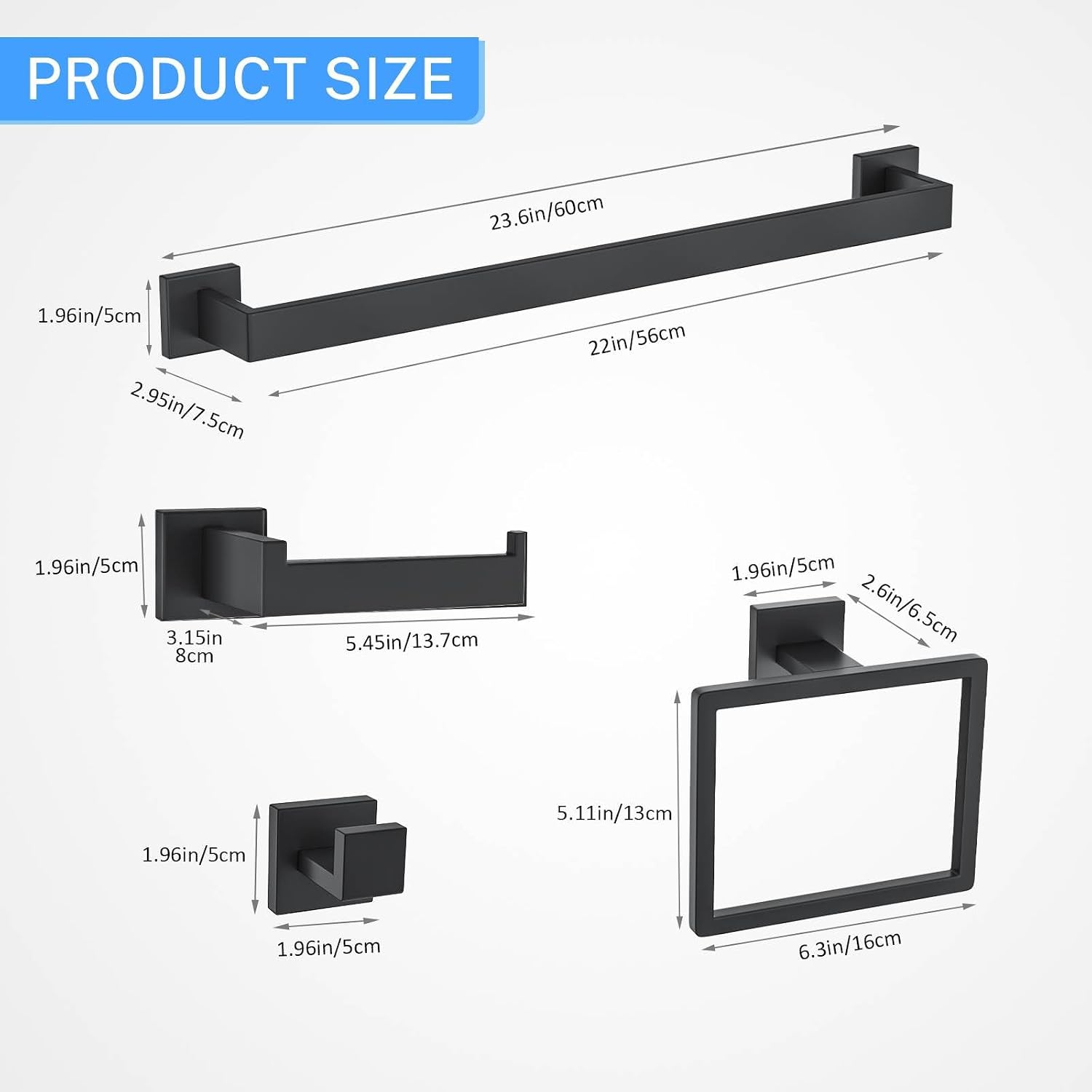 Detalle de Bathroom Hardware Set with 23.6-Inch Towel Bars
