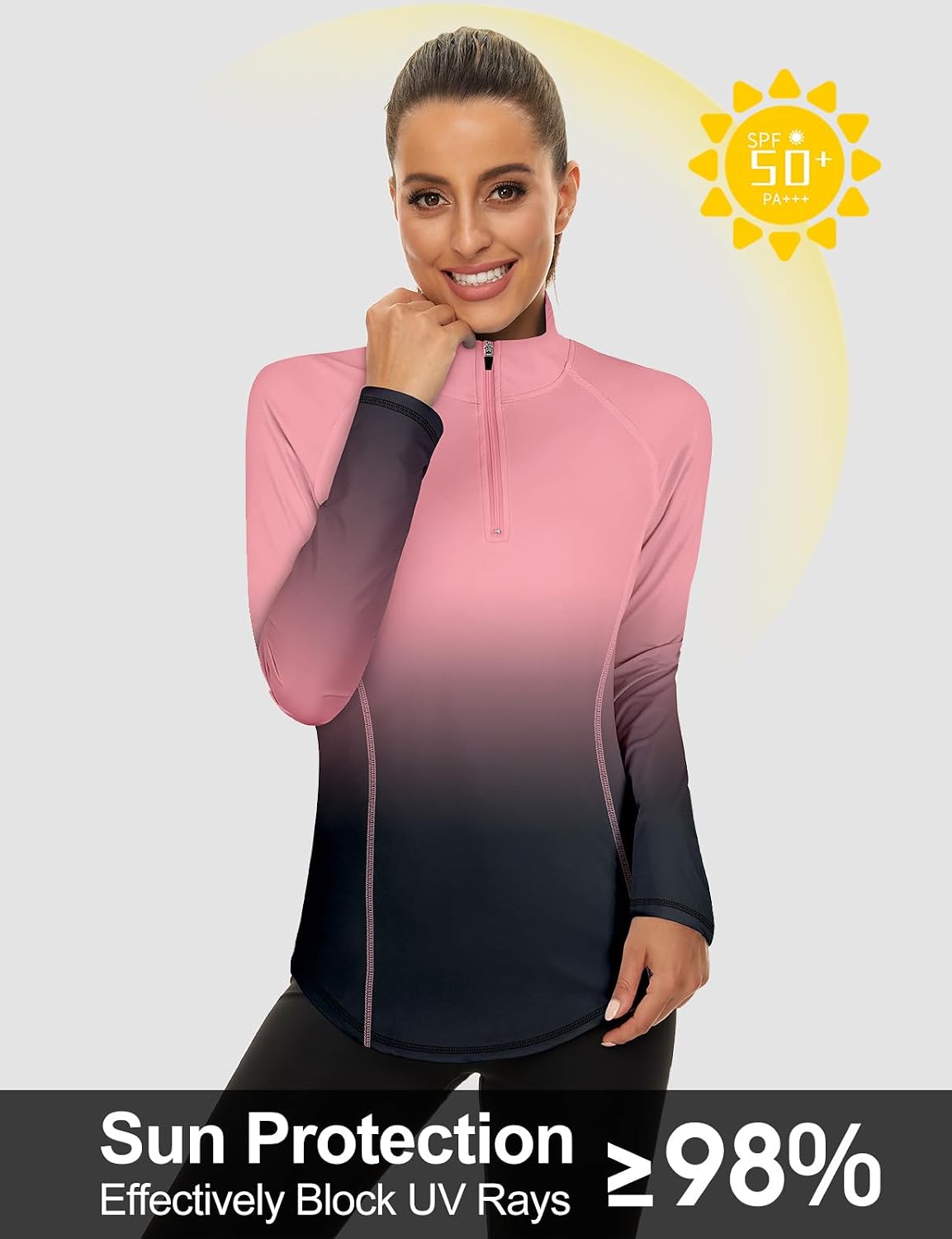 Thumbnail 4 de Akiooue Womens Long Sleeve UPF 50+ 1/4 Zip