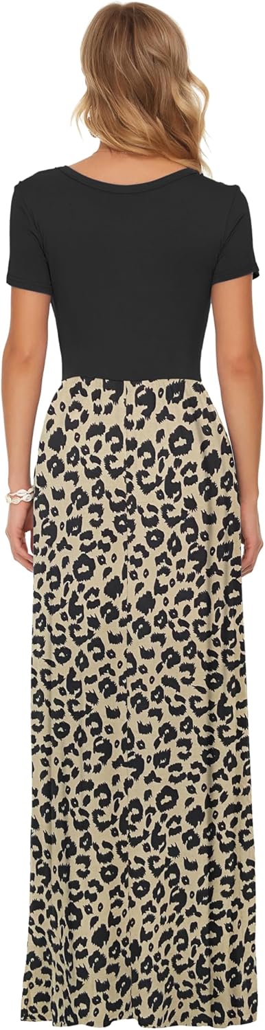 Thumbnail 4 de AUSELILY Damen Kurzarm Maxikleid mit Taschen – sommerlich, lässig & bequem