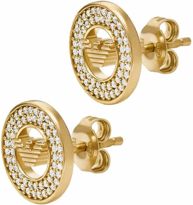 Detalle de Emporio Armani Damen Ohrstecker Goldton Sterling Silber – Post Closure