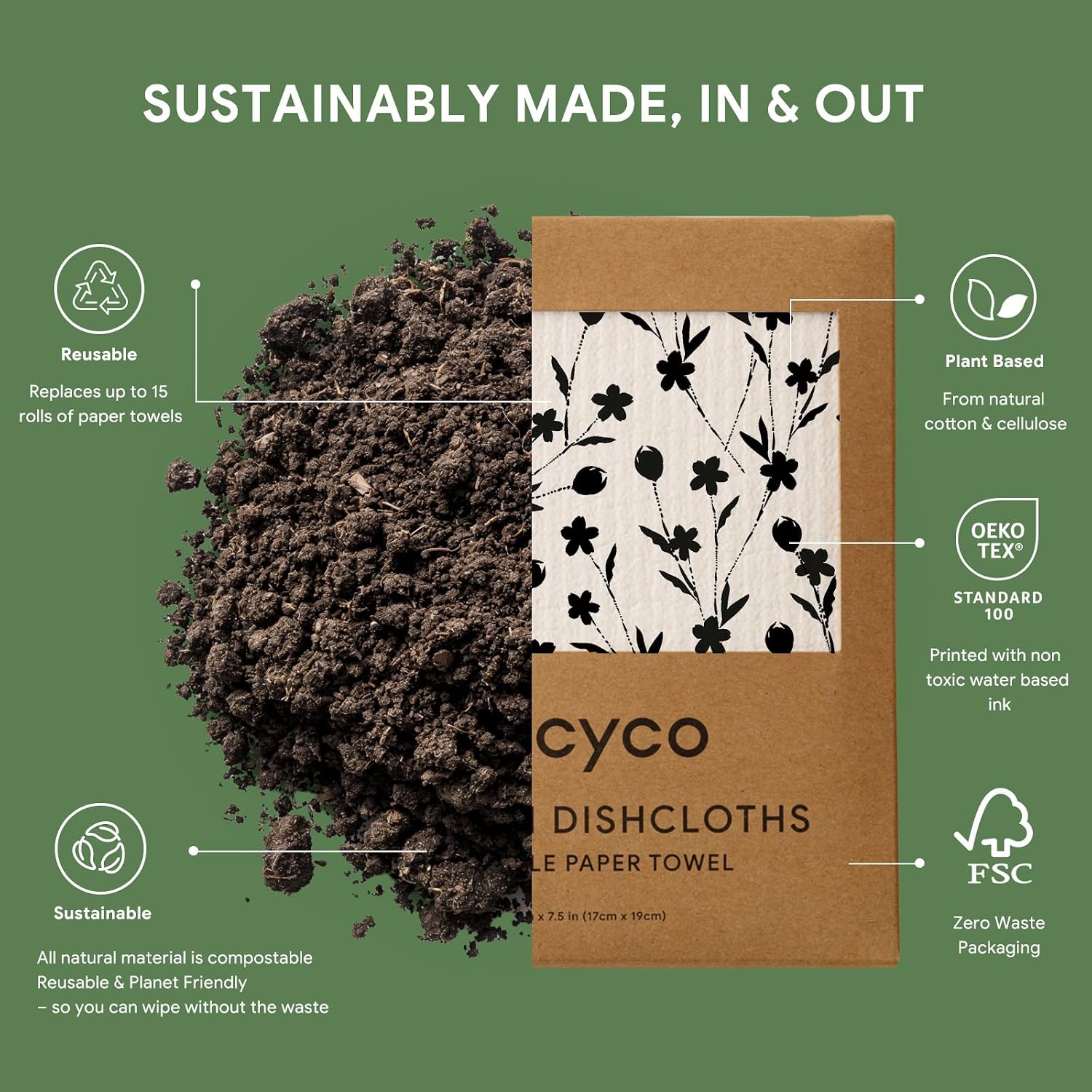 Detalle de RECYCO 5-Pack Geometric Dishcloths