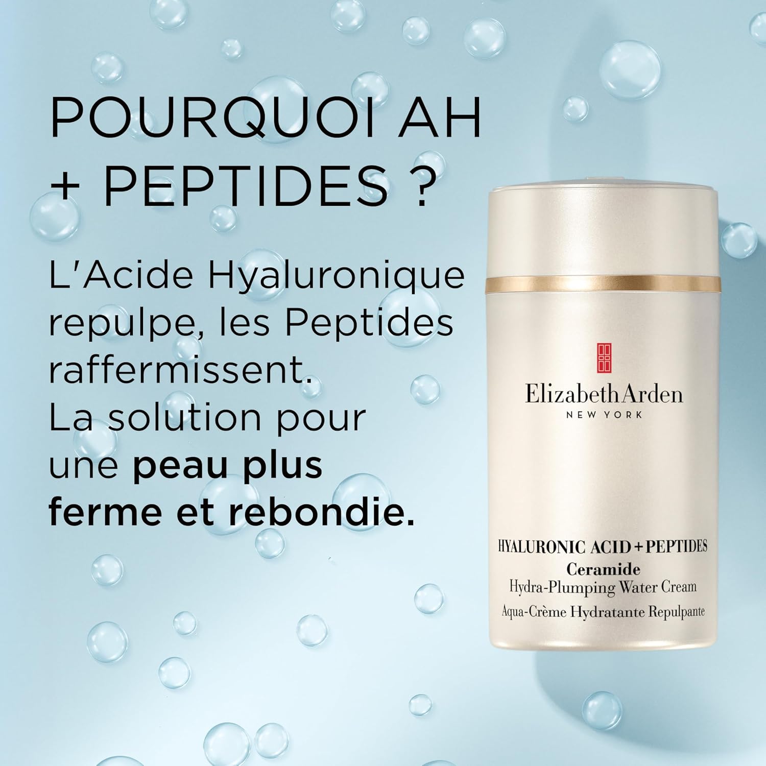 Detalle de Elizabeth Arden Crème Hydratante à l’Acide Hyaluronique + Peptides et Céramides – Hydratation légère pour tous types de peau