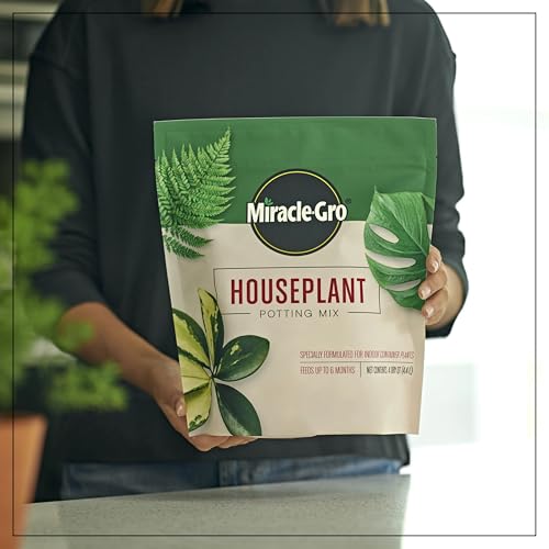 Detalle de Miracle-Gro Houseplant Potting Mix, 4 qt: A practical indoor soil for thriving tropical plants