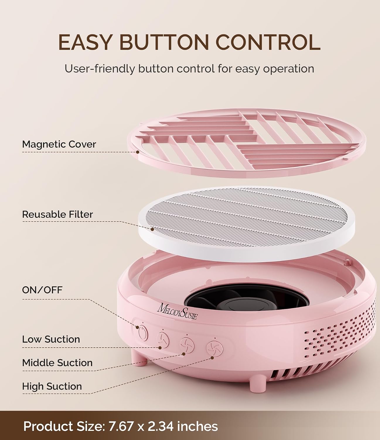 Detalle 2 de MelodySusie Nail Dust Collector 3 suction