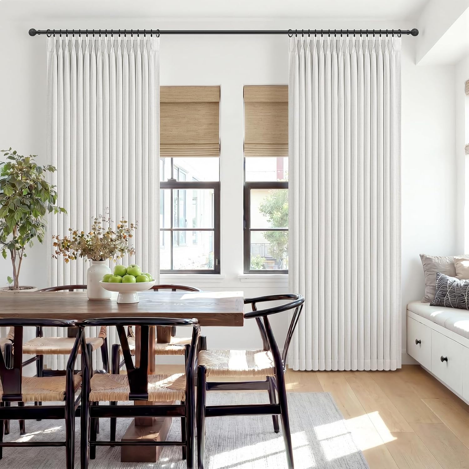 Thumbnail 6 de LuxuNap 96-Inch Blackout Curtains, 50-Inch Linen-Blend Pinch Pleat Panels