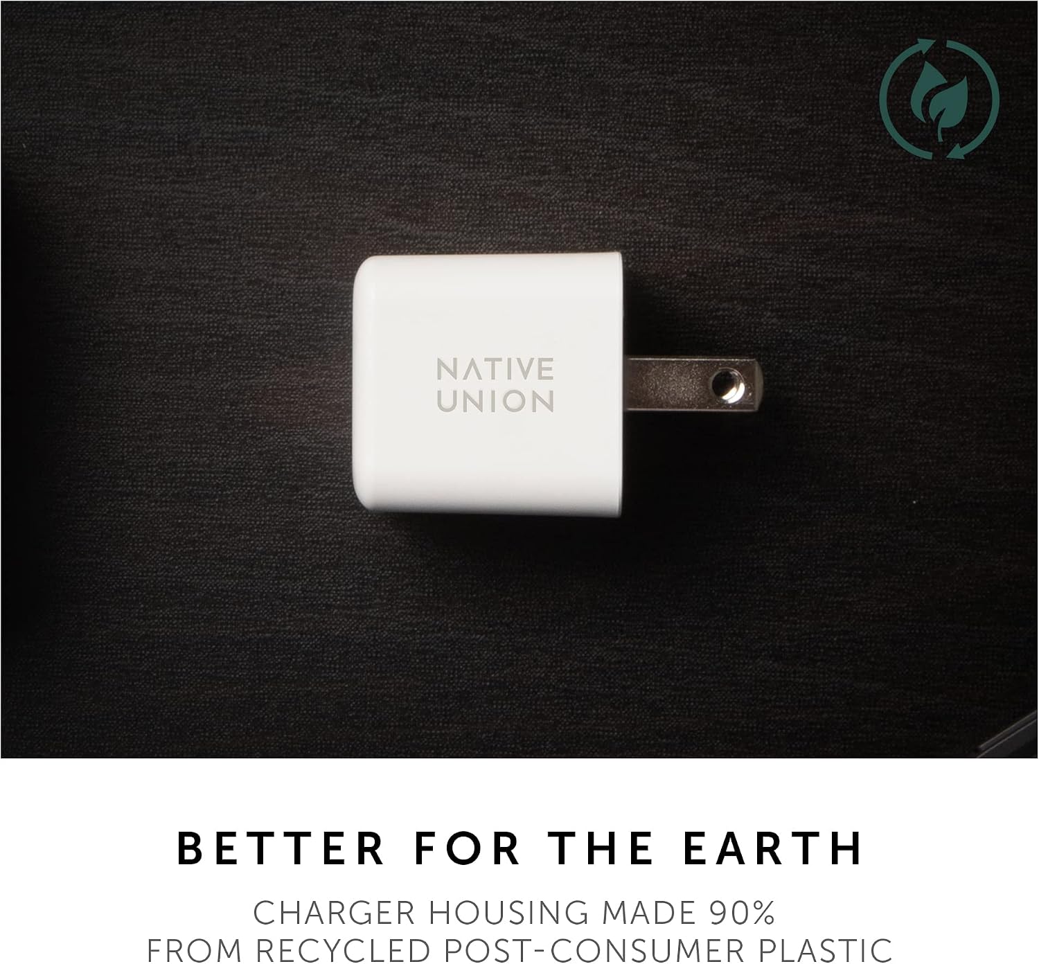 Detalle de Native Union Fast GaN Charger PD 30W (USB-C Power Delivery) – Ultra-compact 90% recycled housing