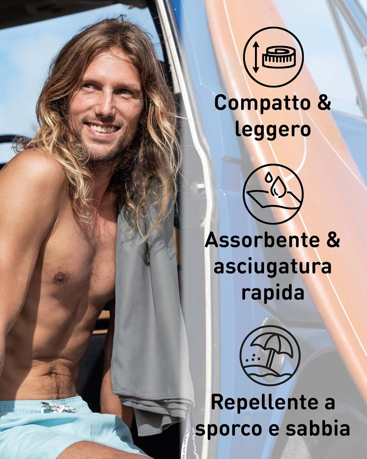 Detalle 2 de Fit-Flip asciugamano microfibra per sport