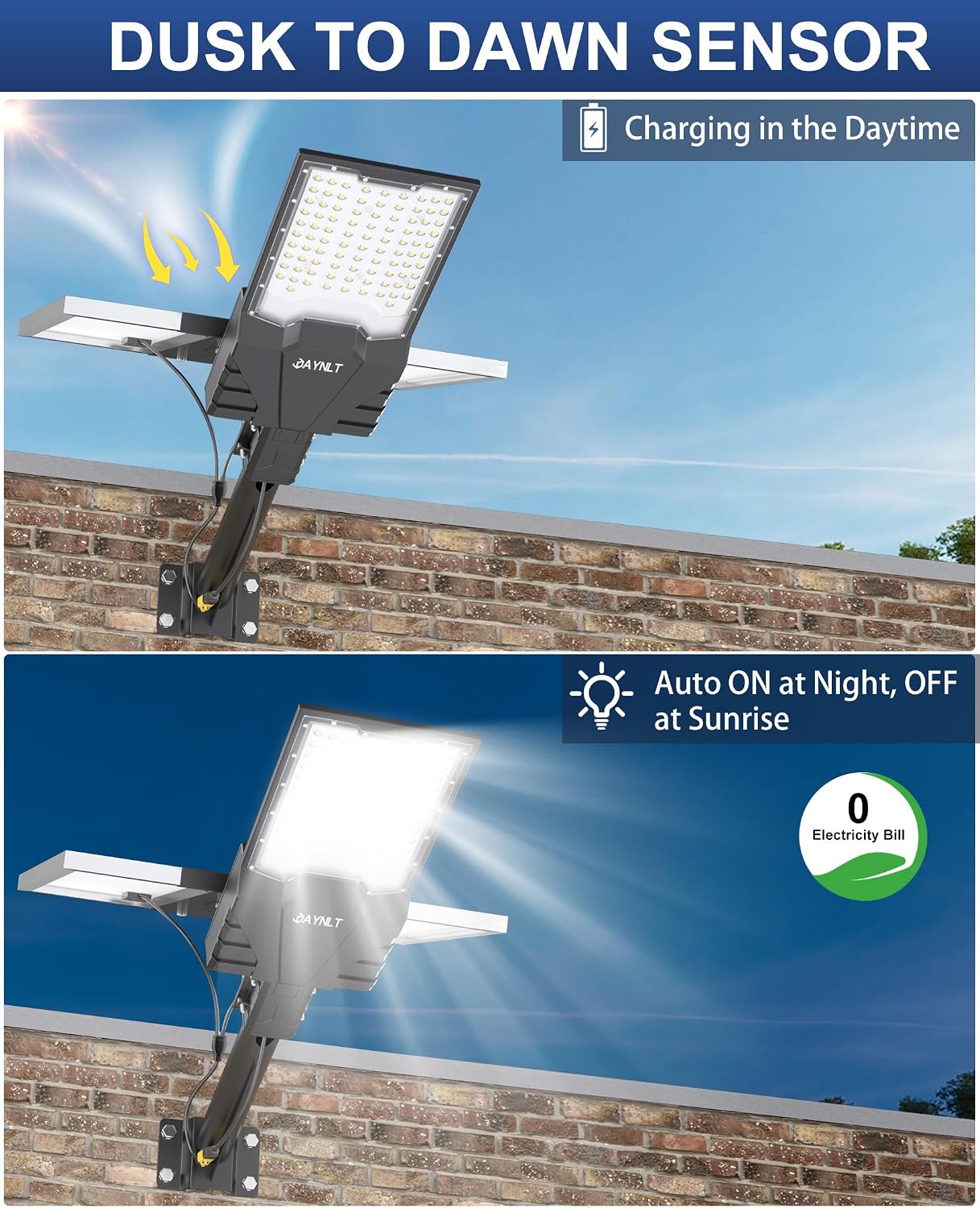 Detalle de JAYNLT Solar Street Light, 60,000mAh Battery
