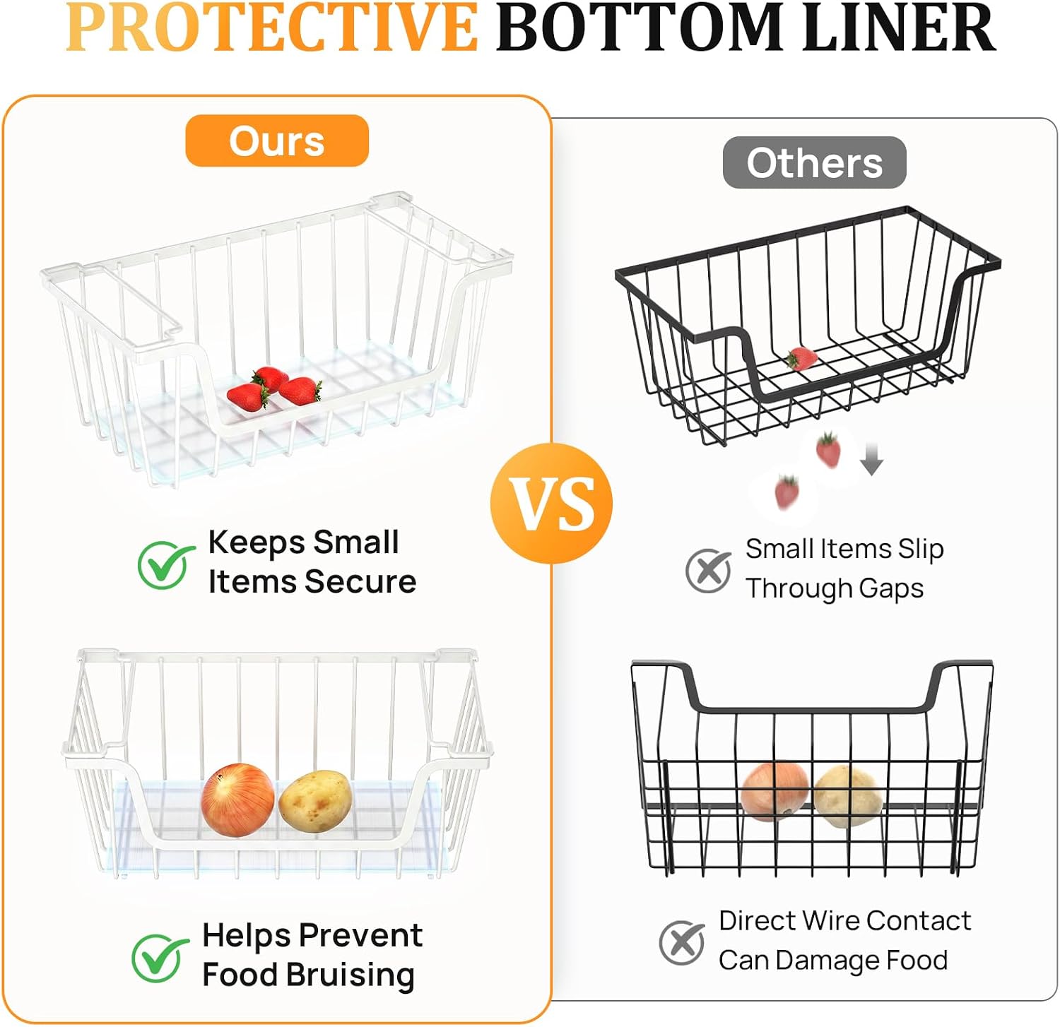 Detalle 2 de SUNALLY Stackable Wire Storage Baskets