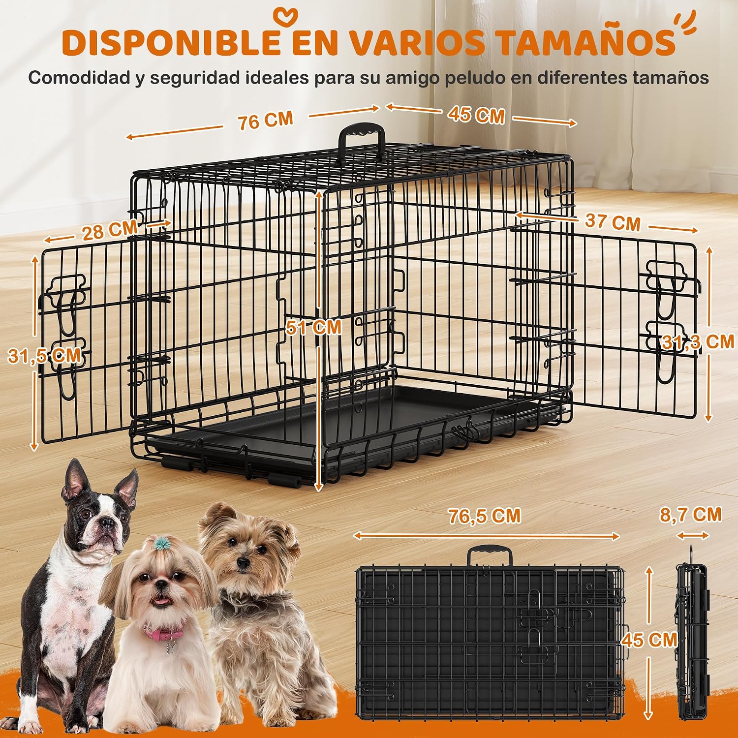 Thumbnail 2 de Yaheetech jaula para perros 76x45x51 cm