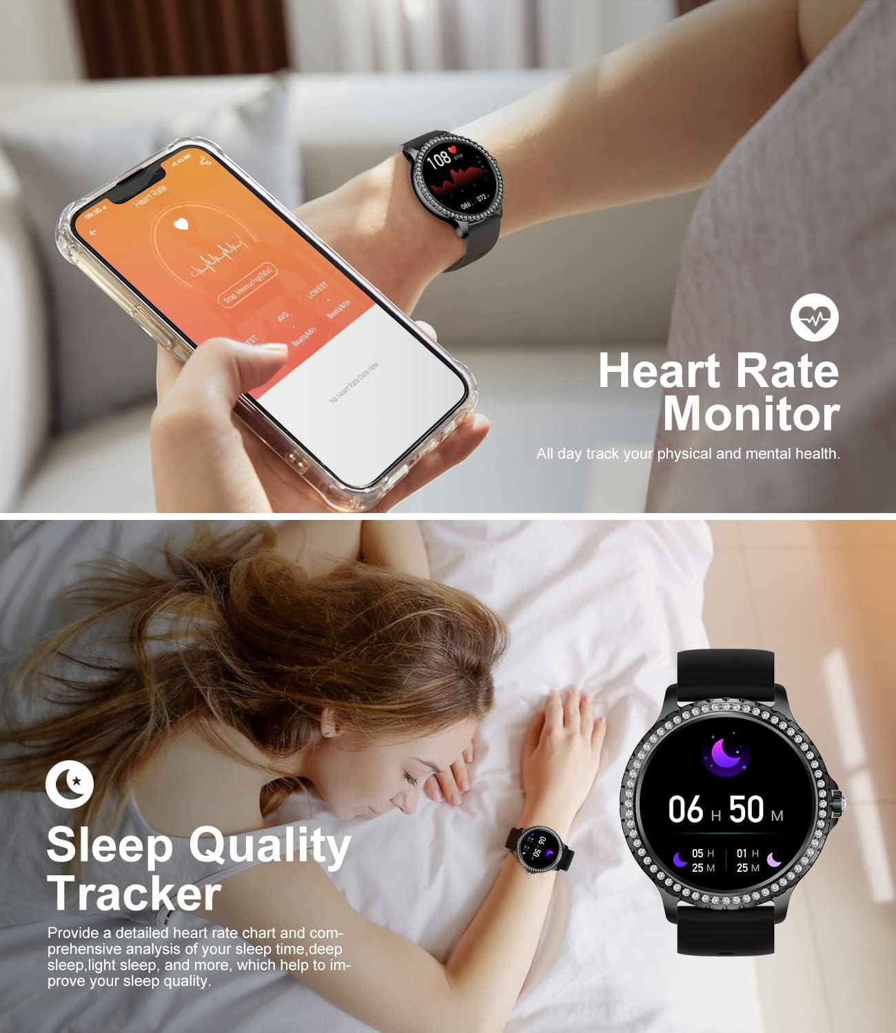 Detalle 2 de LIGE Smartwatch Damen, Smartwatch mit Telefonfunktion 1.32'' Zoll Voll Touchscreen Fitnessuhr Damen mit SpO2 Herzfrequenz Schlafmonitor, IP67 Wasserdicht Schrittzähler Uhr Damen für Android iOS
LIGE Smartwatch Damen, Smartwatch mit Telefonfu…