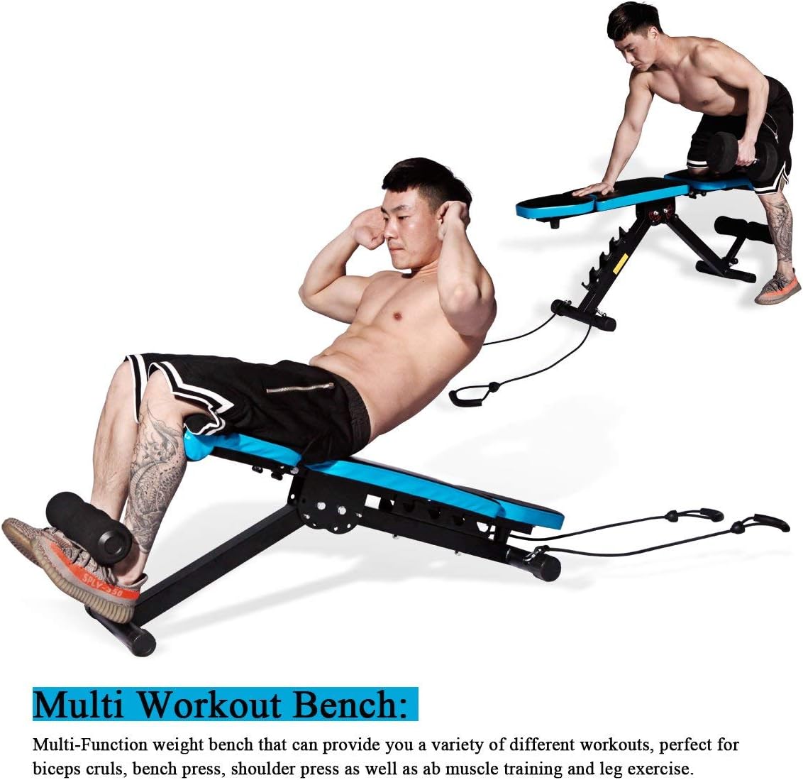 Detalle de JX FITNESS Adjustable Weight Bench (Flat, Incline/Decline) for Home Workouts