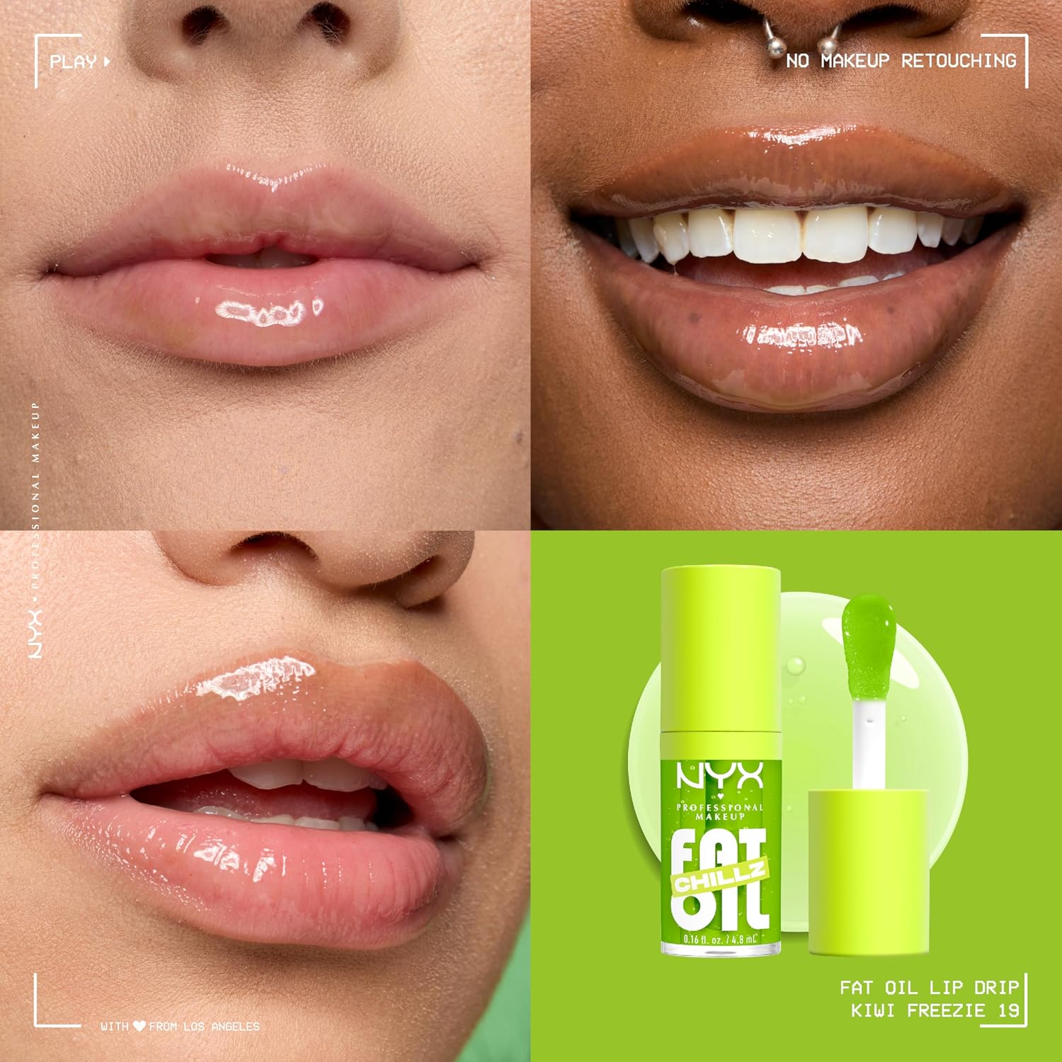 Thumbnail 1 de NYX Professional Makeup Fat Oil Chillz Kiwi Freezie – eisig schimmernder Lipgloss mit kühlendem Effekt (4.8 ml)