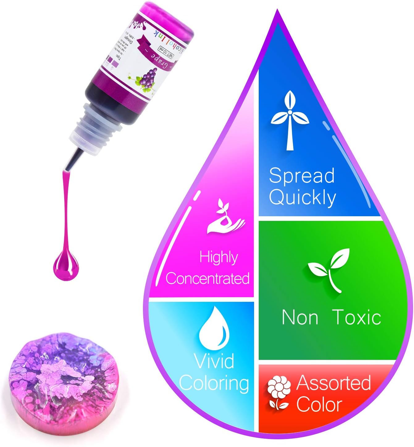 Thumbnail 3 de Alcohol ink set 24 vibrant colours, 10ml