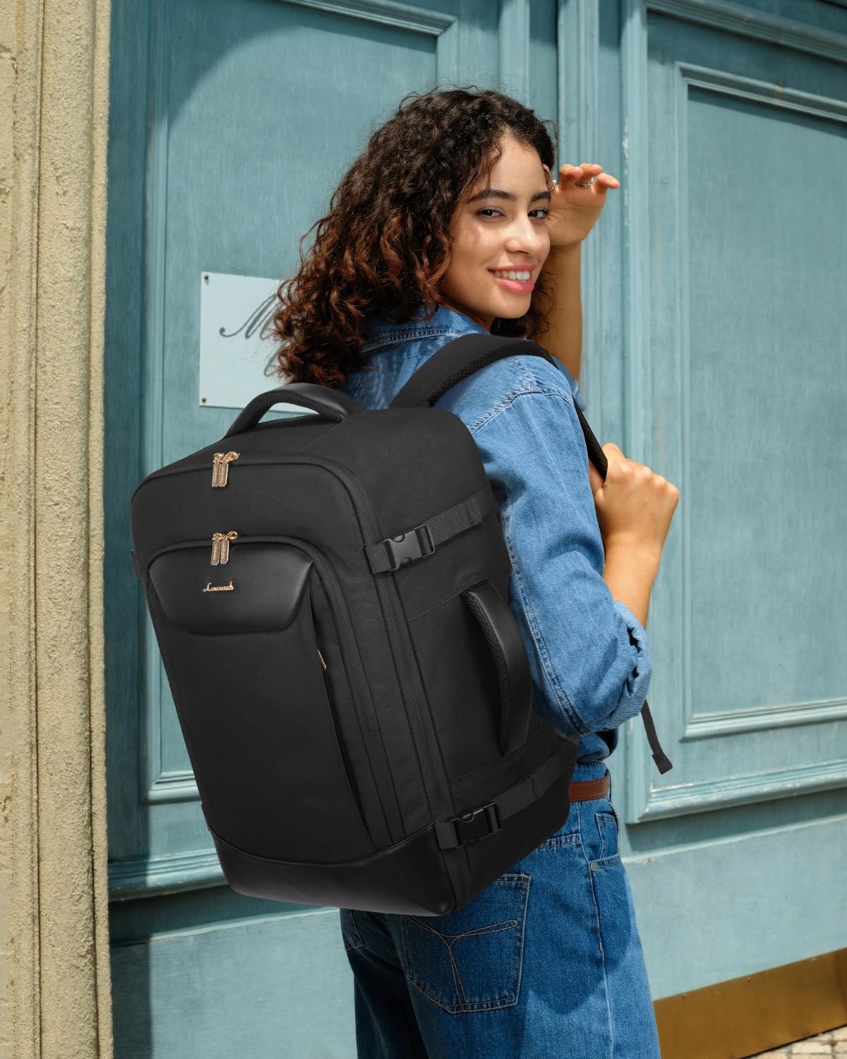Thumbnail 1 de LOVEVOOK 40L Travel Backpack for Women & Men (TSA Personal Item) with Waterproof Compartments and Laptop Sleeve, Black