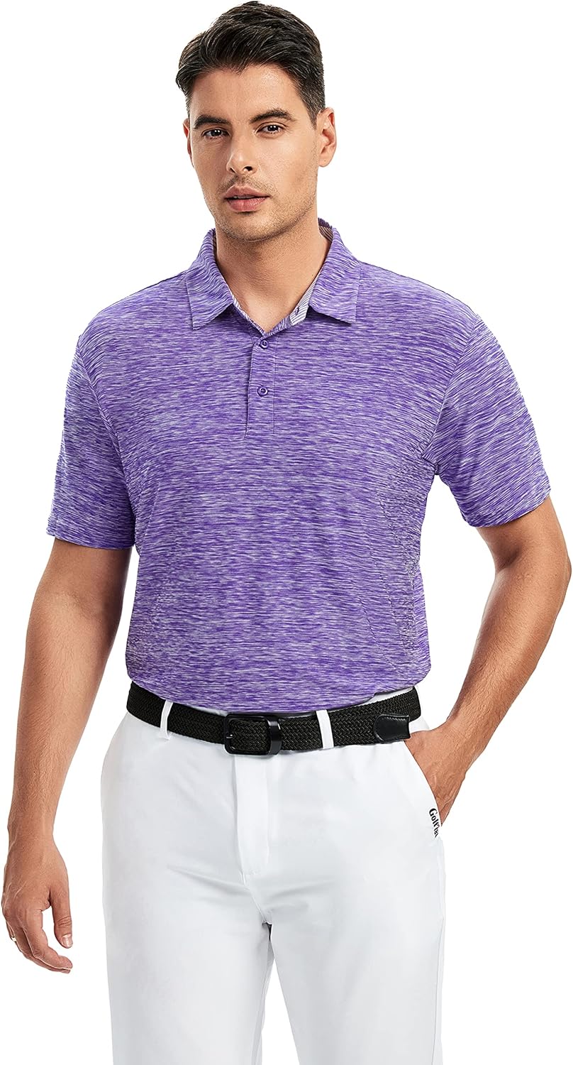 Thumbnail 1 de Damipow Premium Golf Shirt for Men: Dry Fit Polo Short Sleeve with UPF40+