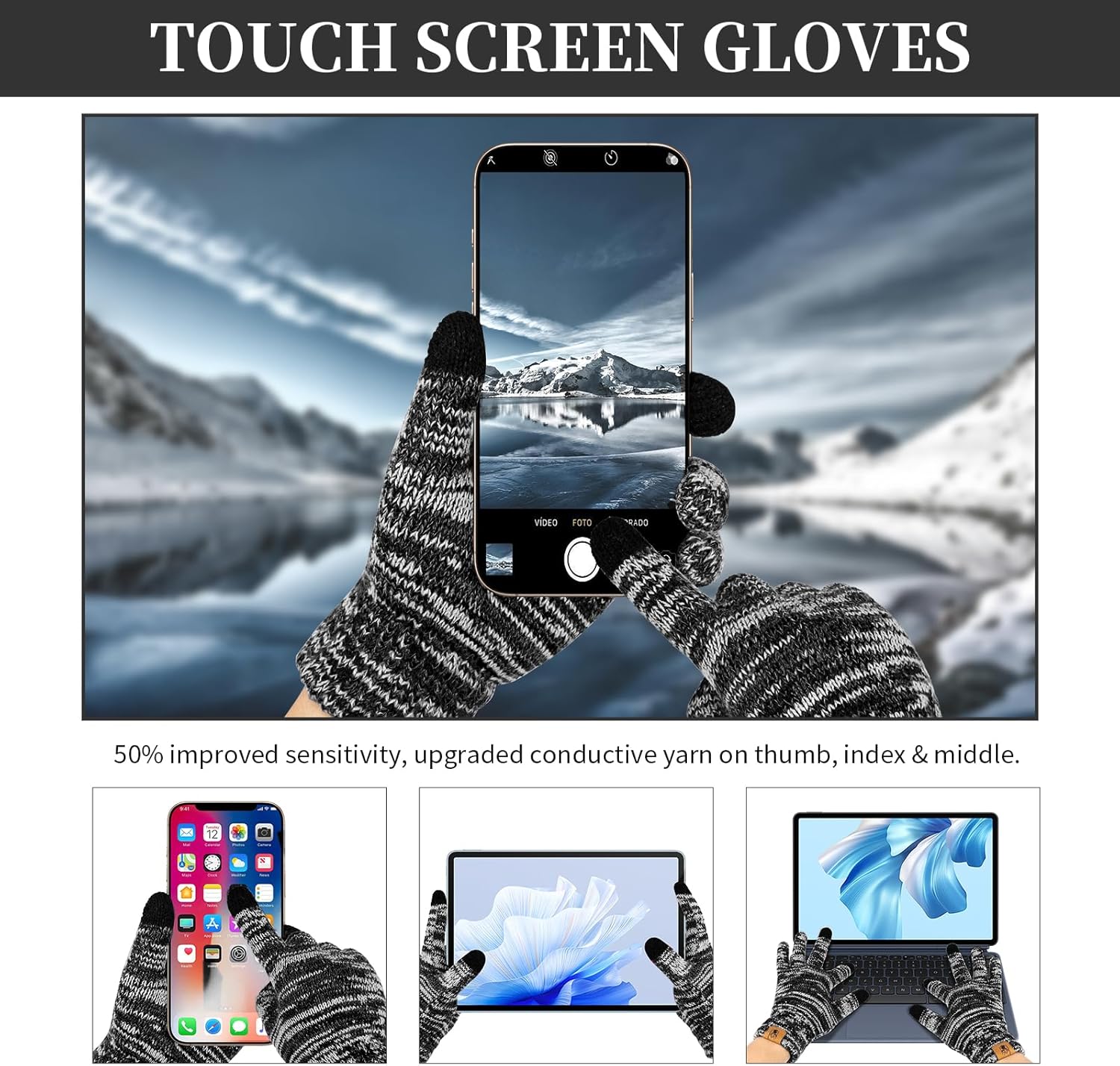 Thumbnail 3 de INSISMY Packs Bonnet Écharpe et Gants