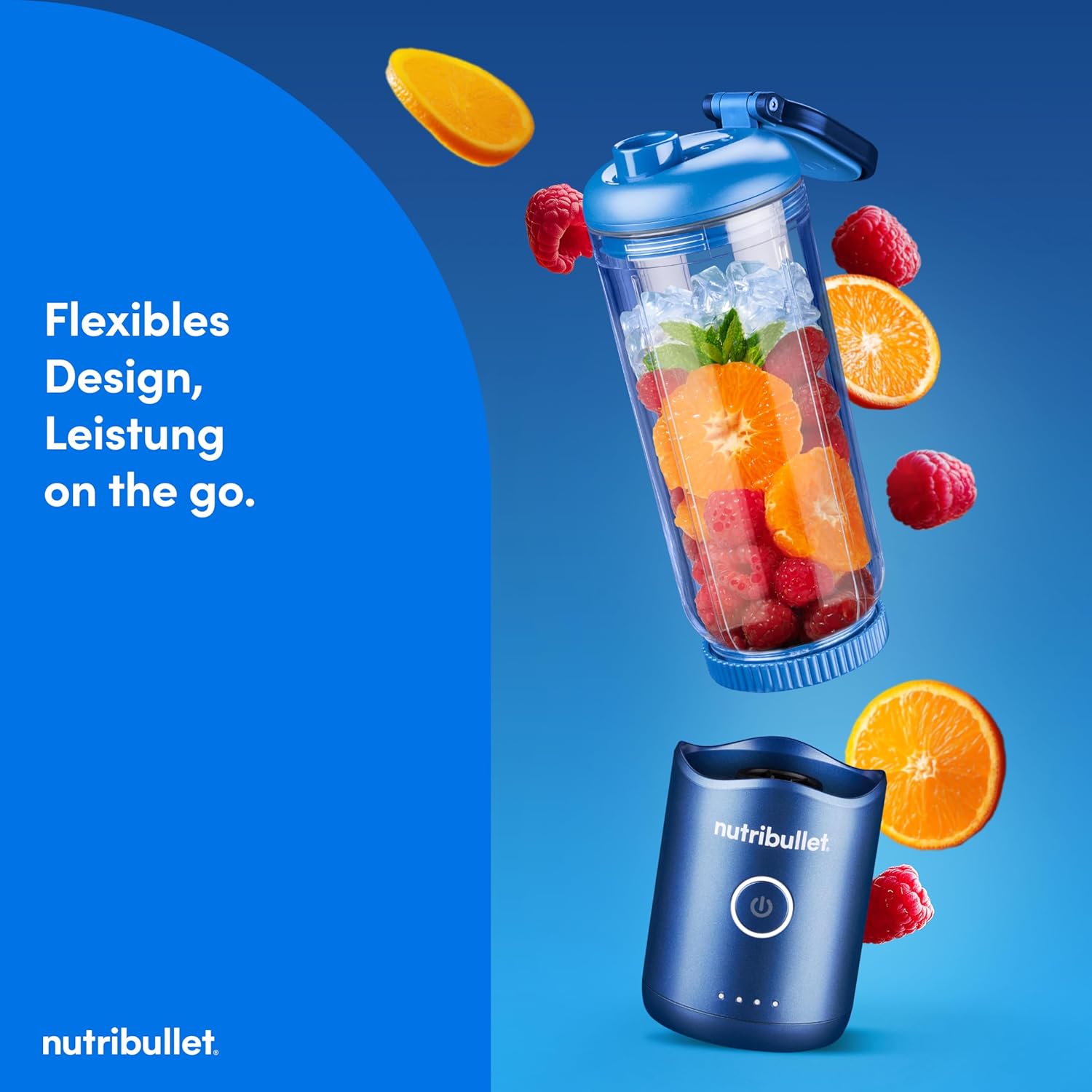 Thumbnail 2 de nutribullet Flex 590ml – Tragbarer Smoothie-Mixer mit Trinkdeckel, USB-C, BPA-frei, Blau (NBP013BL)