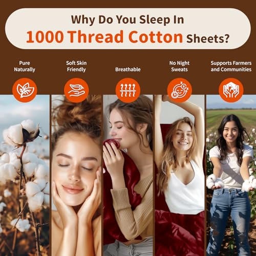 Detalle 2 de LBRO2M 1000 Thread Count Cotton Sheets, California King