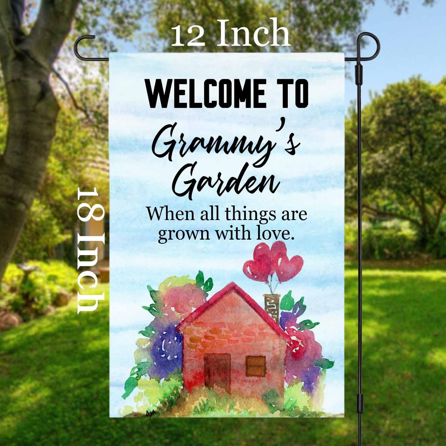 Detalle de LHMUYUCQ Grammy’s Garden Double-Sided Polyester Garden Flag, 12 x 18 Inch