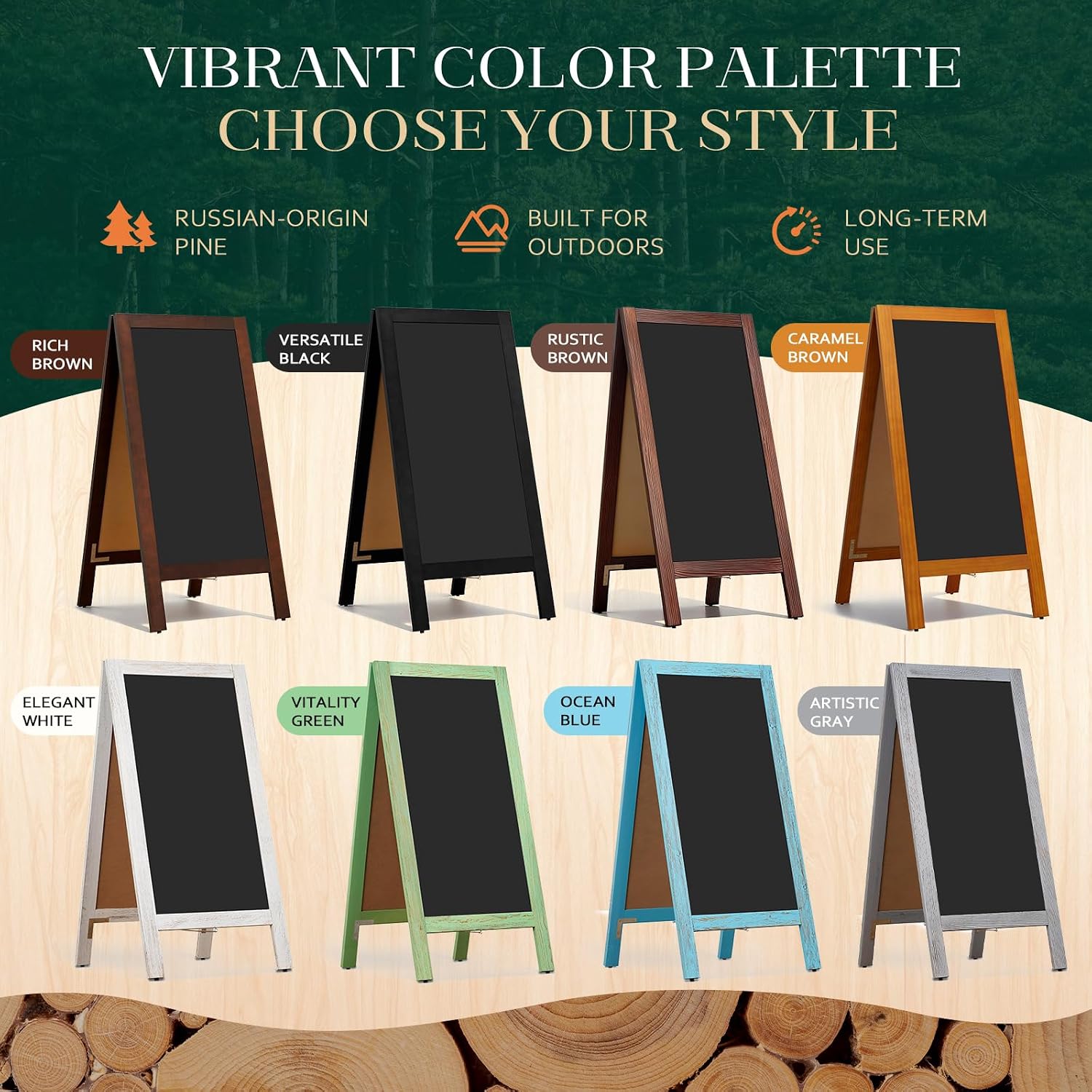 Detalle 2 de 4 THOUGHT AB-AF4020-BLACK A-Frame Magnetic Chalkboard, Double-Sided, 40 x 20 in