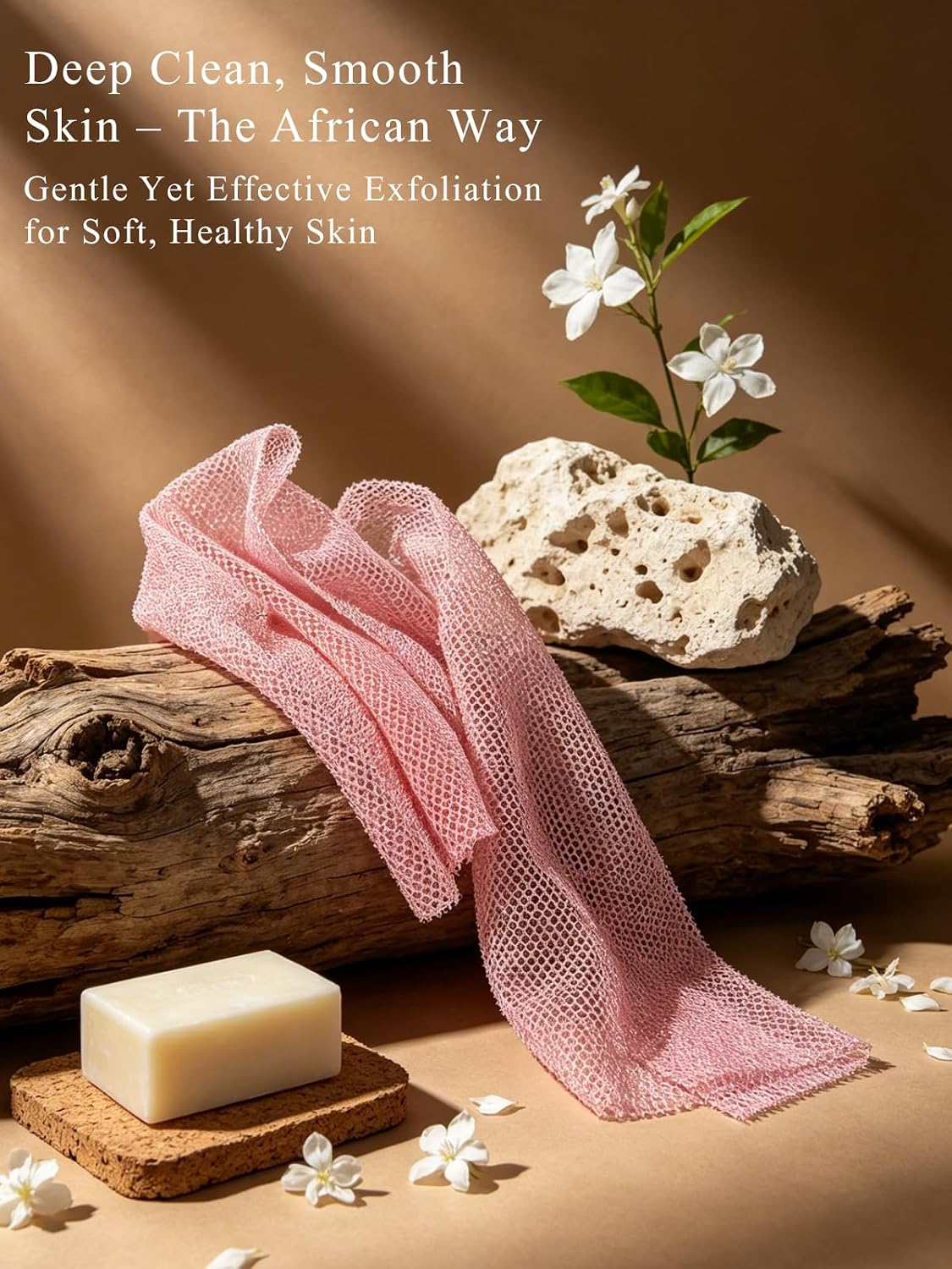 Detalle 1 de SPMKTBOZAI 4-Pack African Net Sponge, 45-Inch Nylon Body Exfoliator