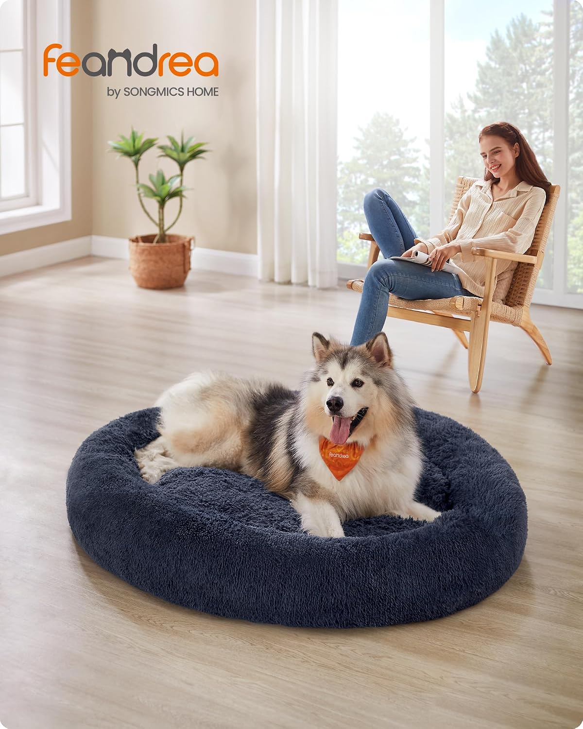 Detalle 2 de Feandrea Hundebett flauschig 140 cm Donut Kissen