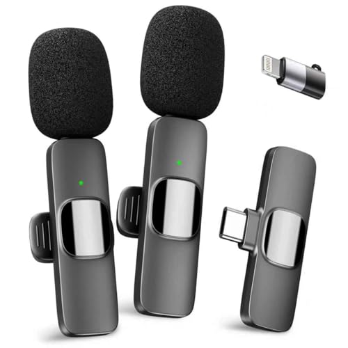 Detalle de YRF Mikrofon für iPhone & Android – kabelloses Lavalier mit USB-C & Lightning