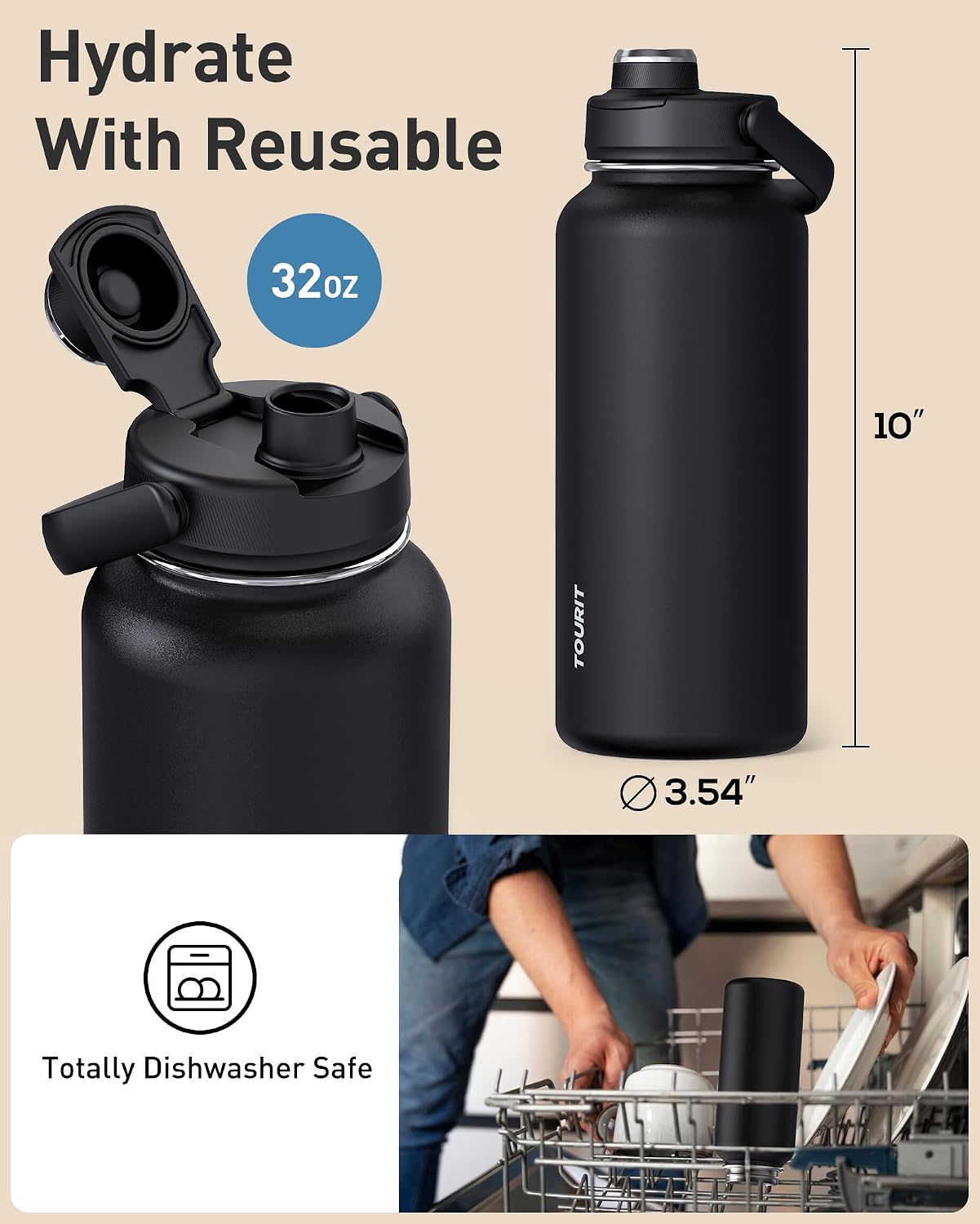 Thumbnail 5 de TOURIT 32 oz Insulated Water Bottle