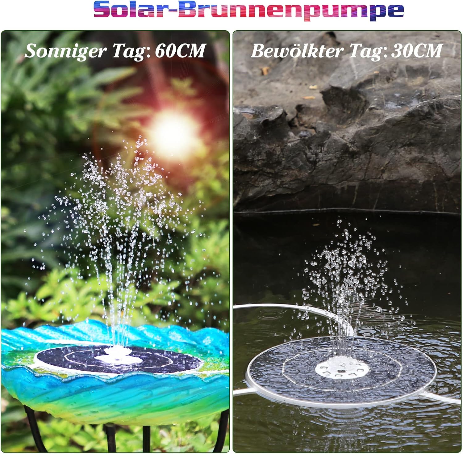 Detalle de AISITIN 6,5W Solar Springbrunnen mit LED