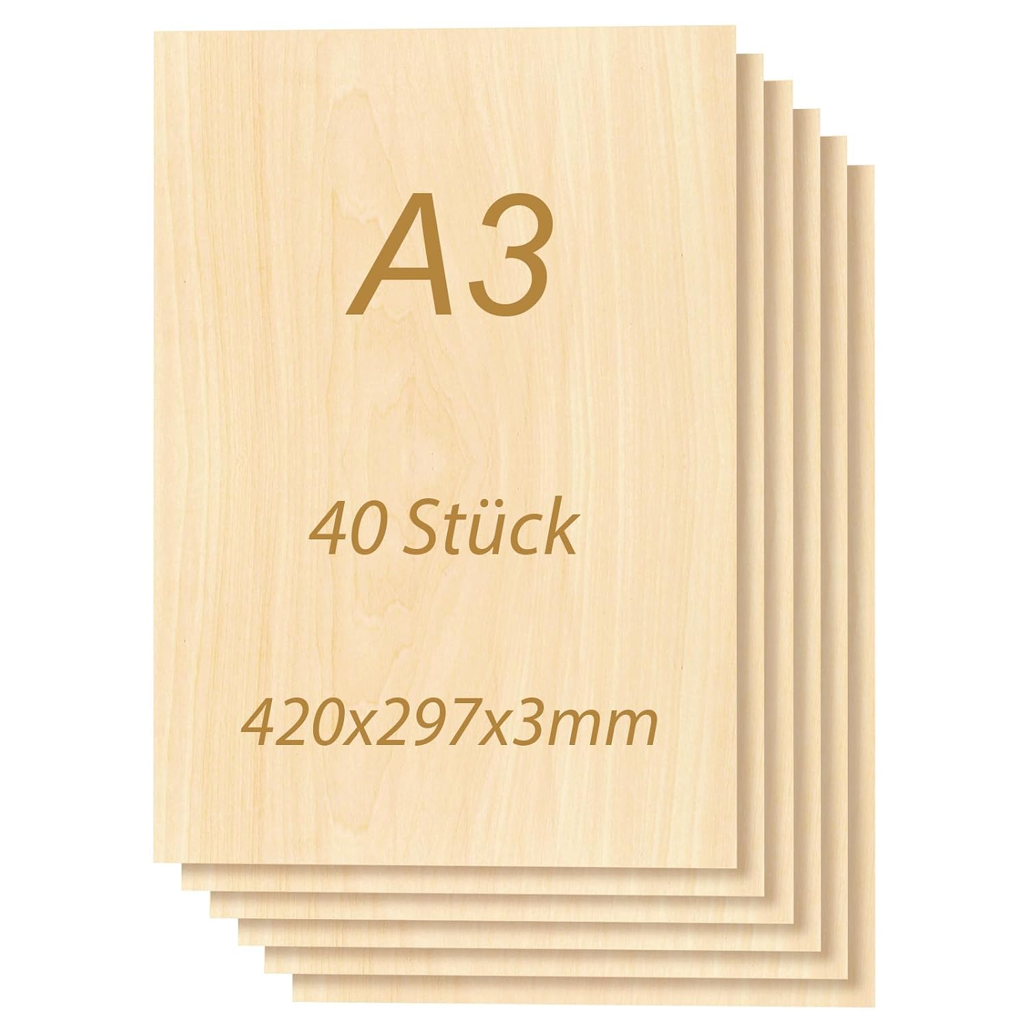 Thumbnail 6 de Tocome 10 Stück A3 Linden Sperrholz 420x297x3mm – Lasergeeignet, glatt gehobelt