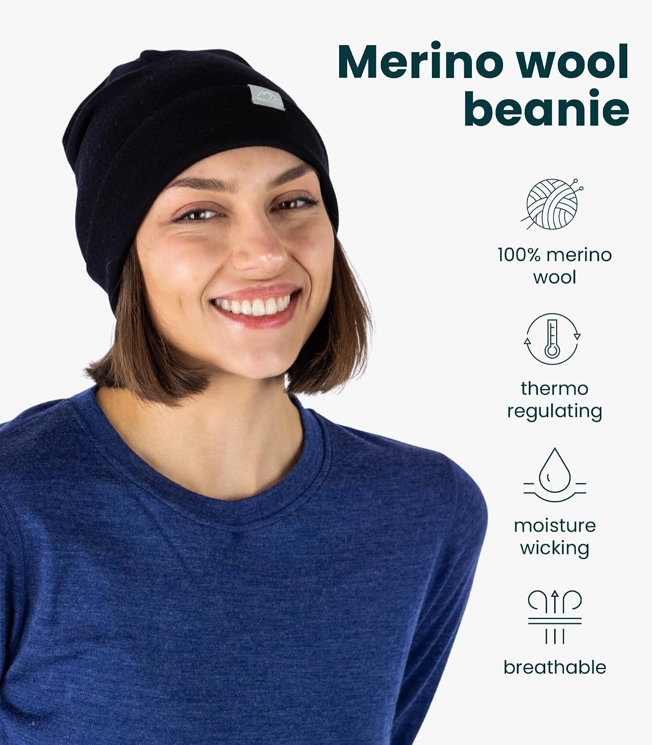 Detalle 2 de Merino.tech Merino Wool Beanie and Socks Set, 250 gsm